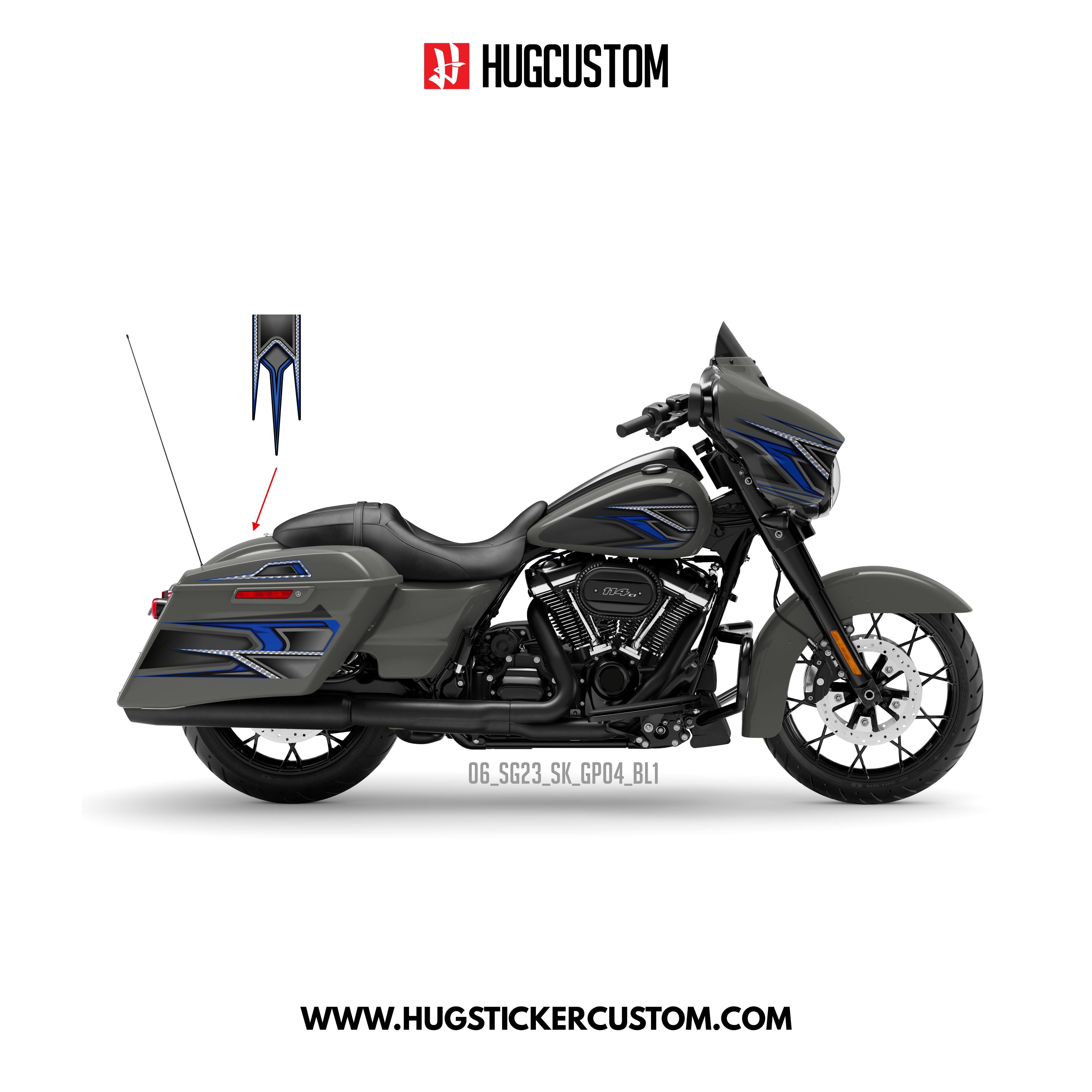 HUGCUSTOM Sticker Kit for Touring SG (FLHX) (2015-2023) - 'Club Style' Design - HUGSTICKERCUSTOM