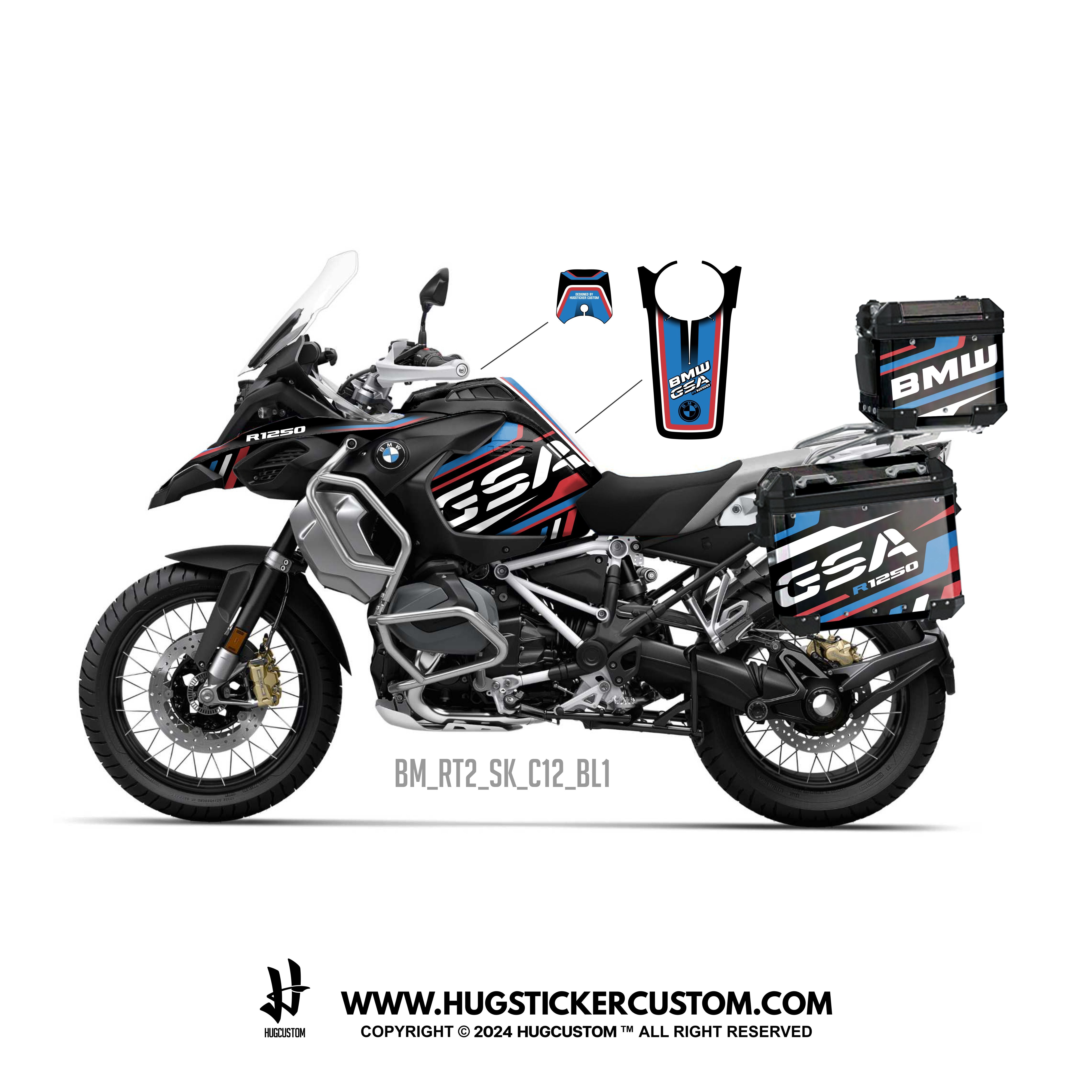 BMW R1200/1250 GS & GS Adventure Sticker – 'APRS23' Design - HUGSTICKERCUSTOM