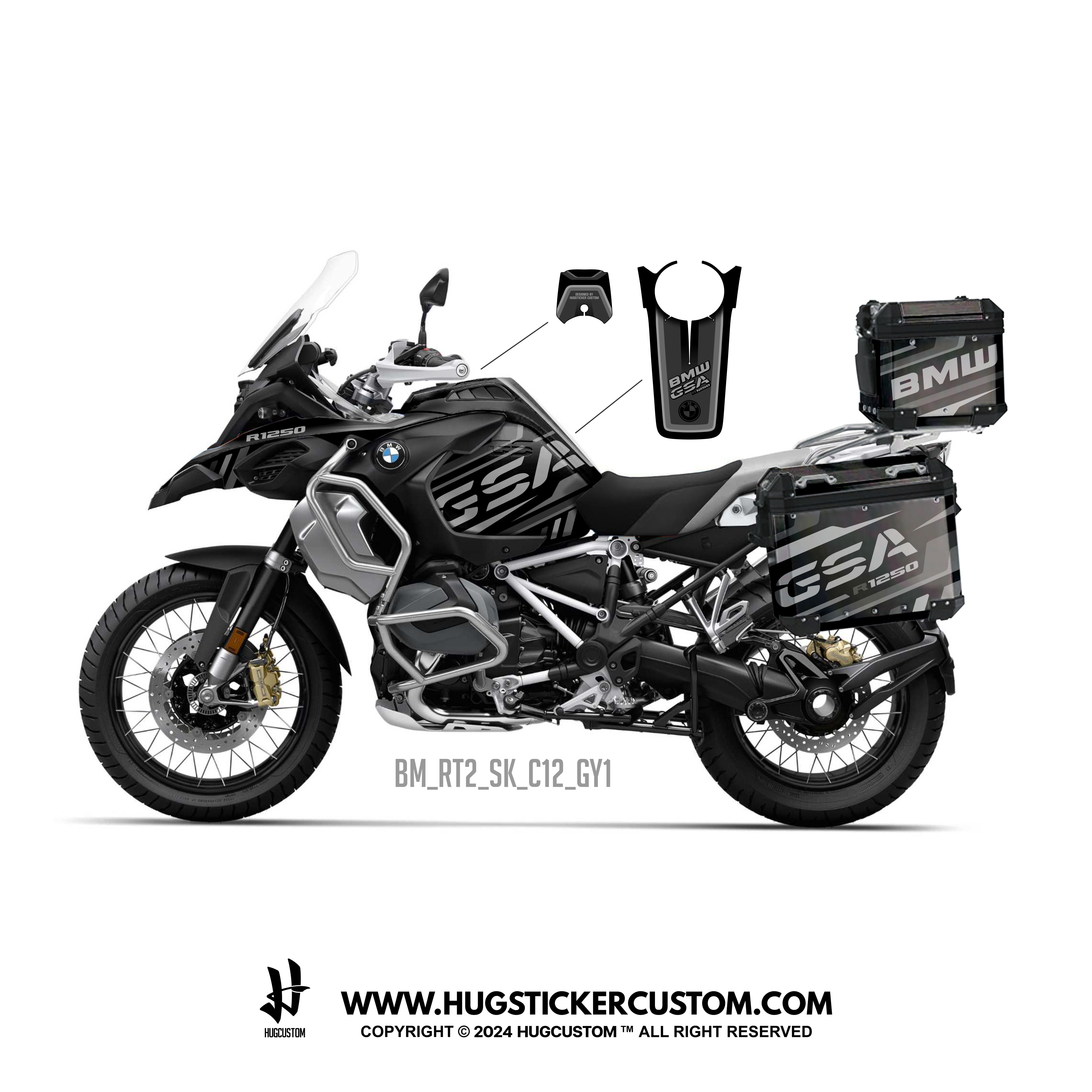BMW R1200/1250 GS & GS Adventure Sticker – 'APRS23' Design - HUGSTICKERCUSTOM
