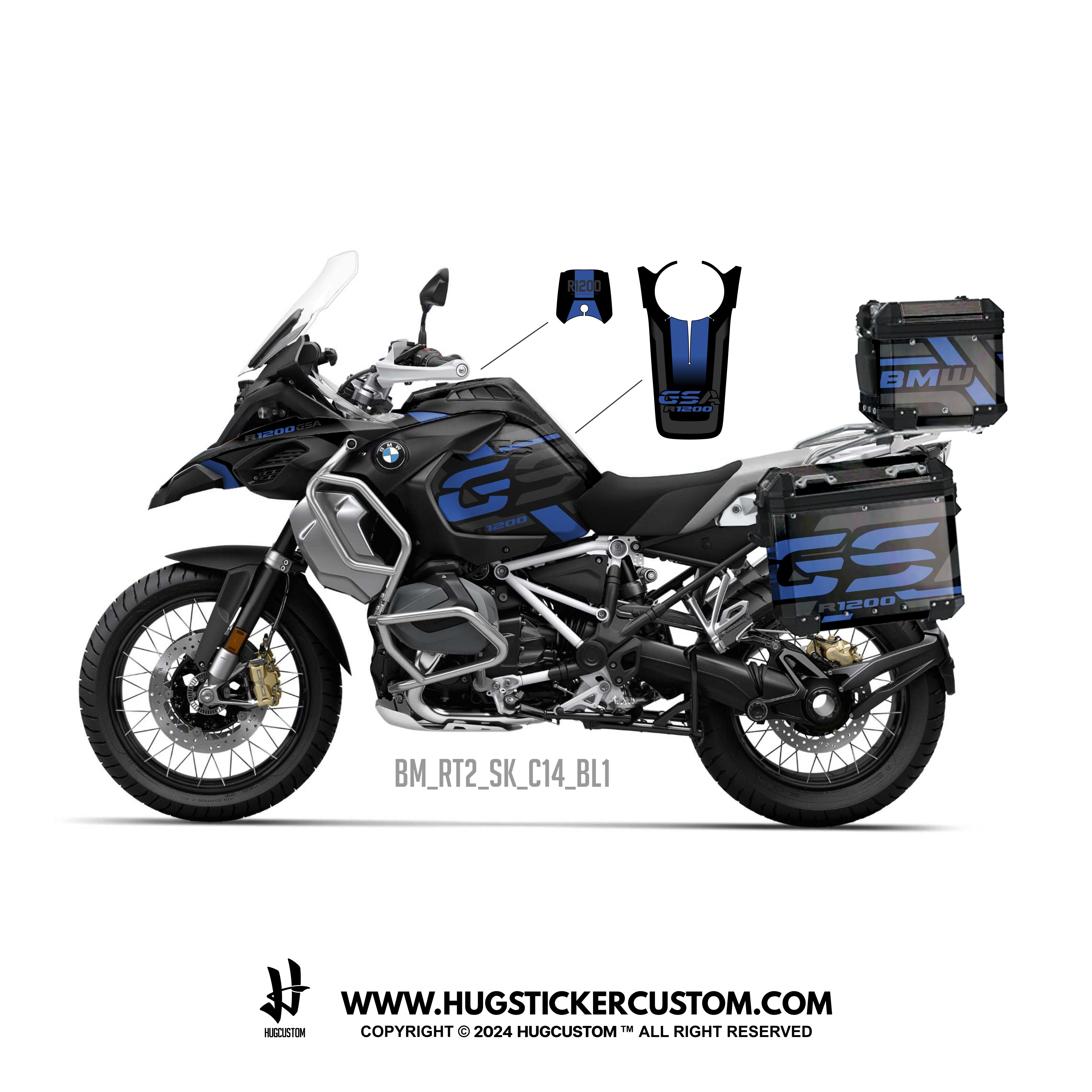 BMW R1200/1250 GS GS Adventure Sticker – 'BK Black' Design