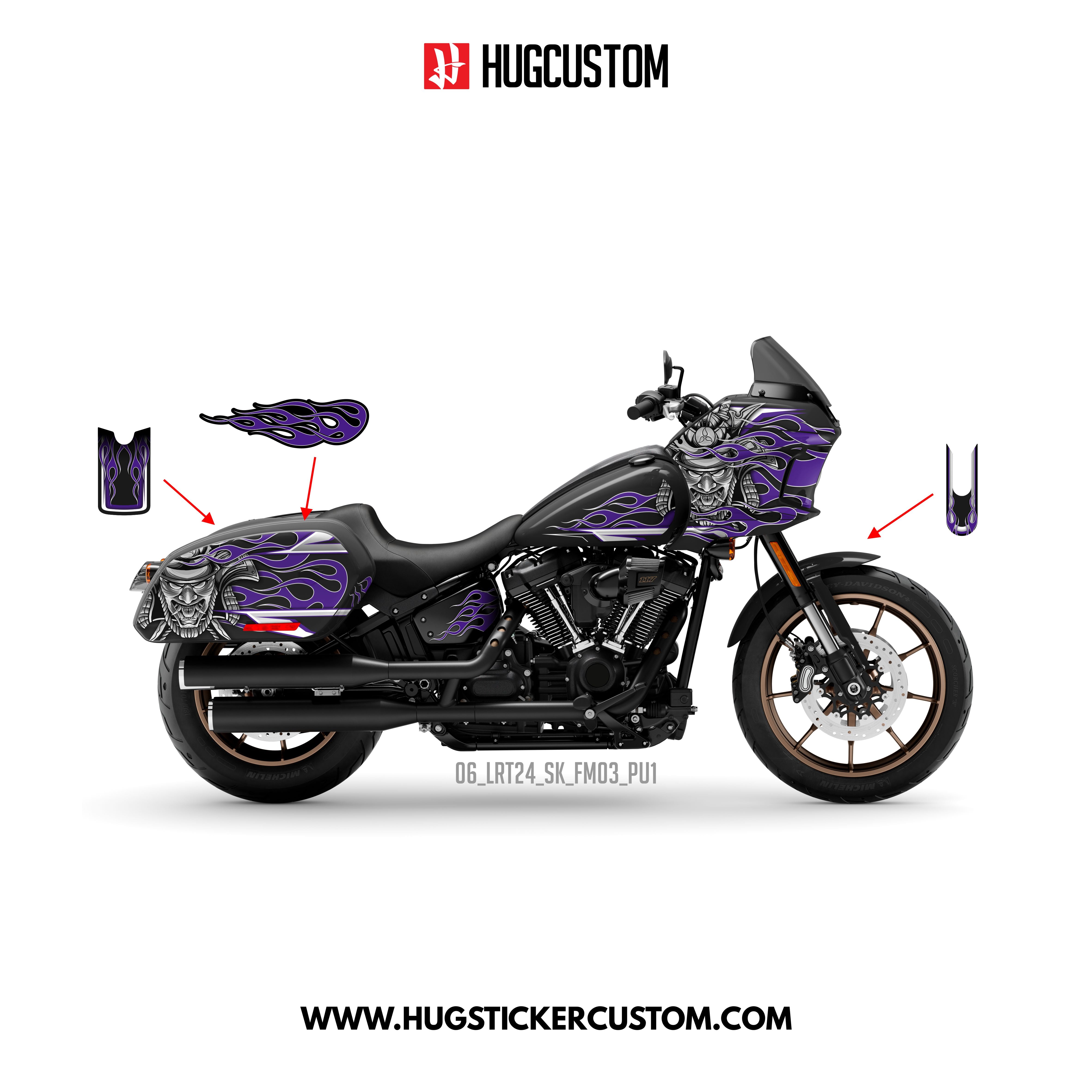 HUGCUSTOM Sticker Kit for Cruiser LRST (FXLRST) (2017-2025) - 'Bushido Blaze' Design - HUGSTICKERCUSTOM