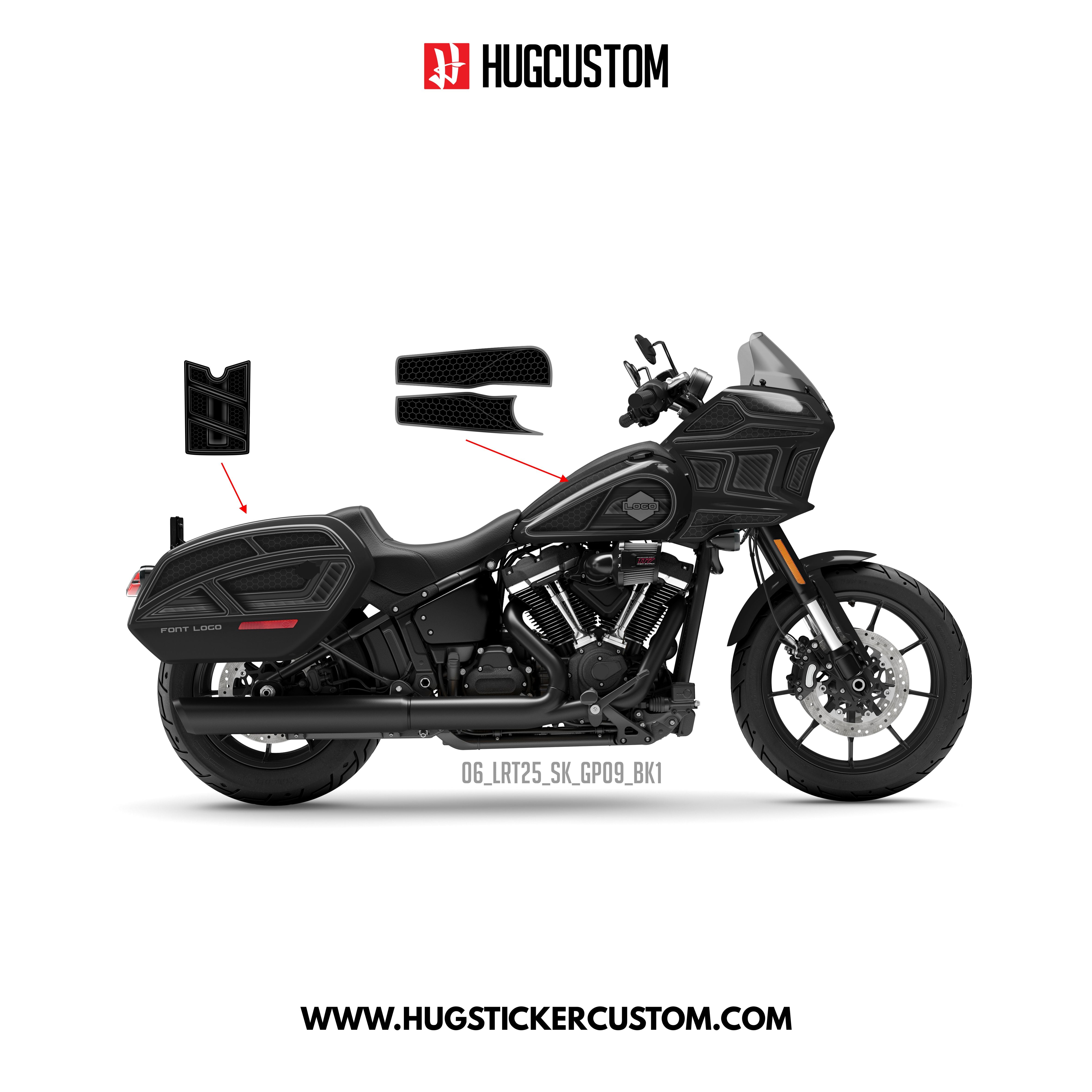 HUGCUSTOM Sticker Kit for Cruiser LRST (FXLRST) (2017-2025) - 'HiveX' Design - HUGSTICKERCUSTOM
