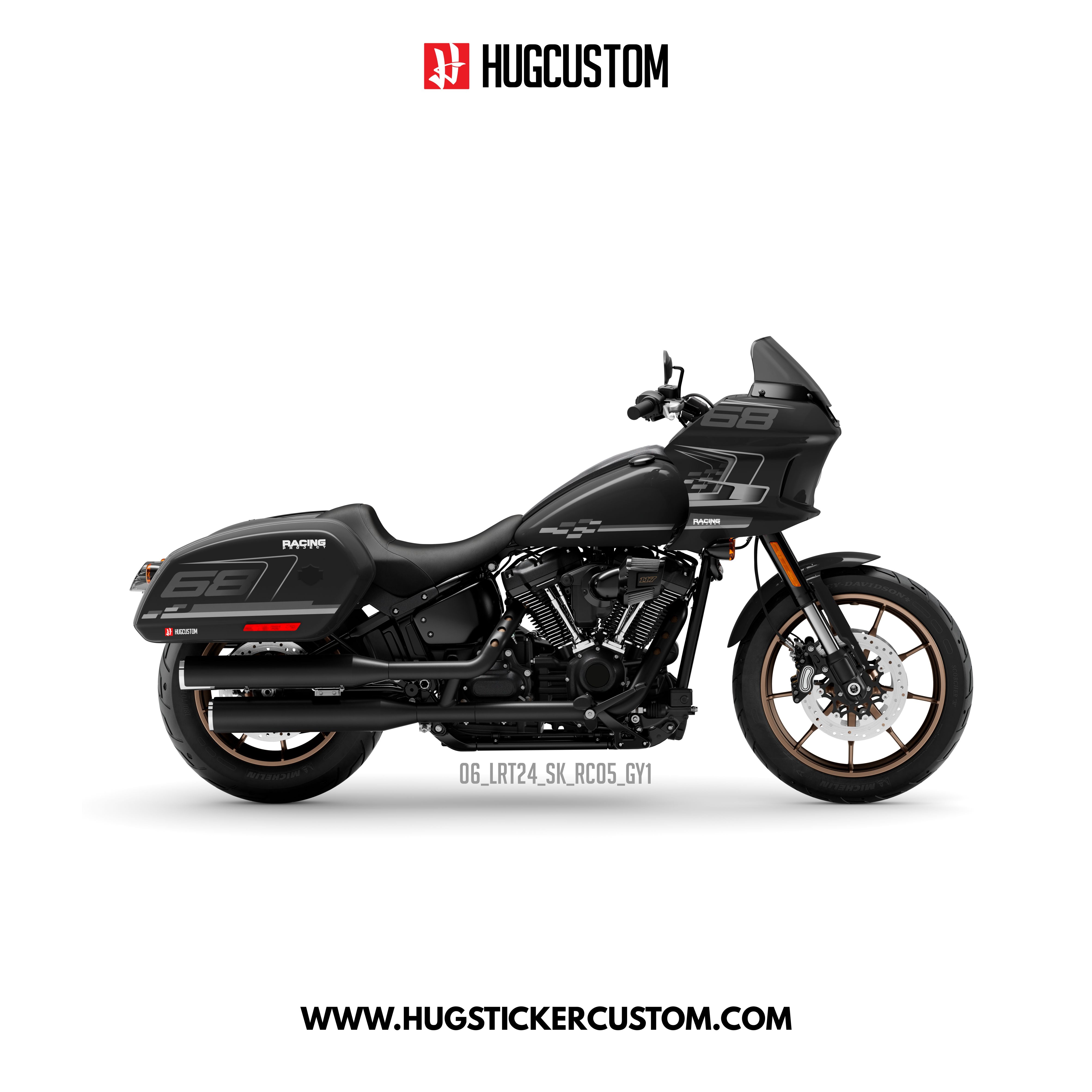HUGCUSTOM Sticker Kit for Cruiser LRST (FXLRST) (2017-2025) - 'Velocity' Design - HUGSTICKERCUSTOM