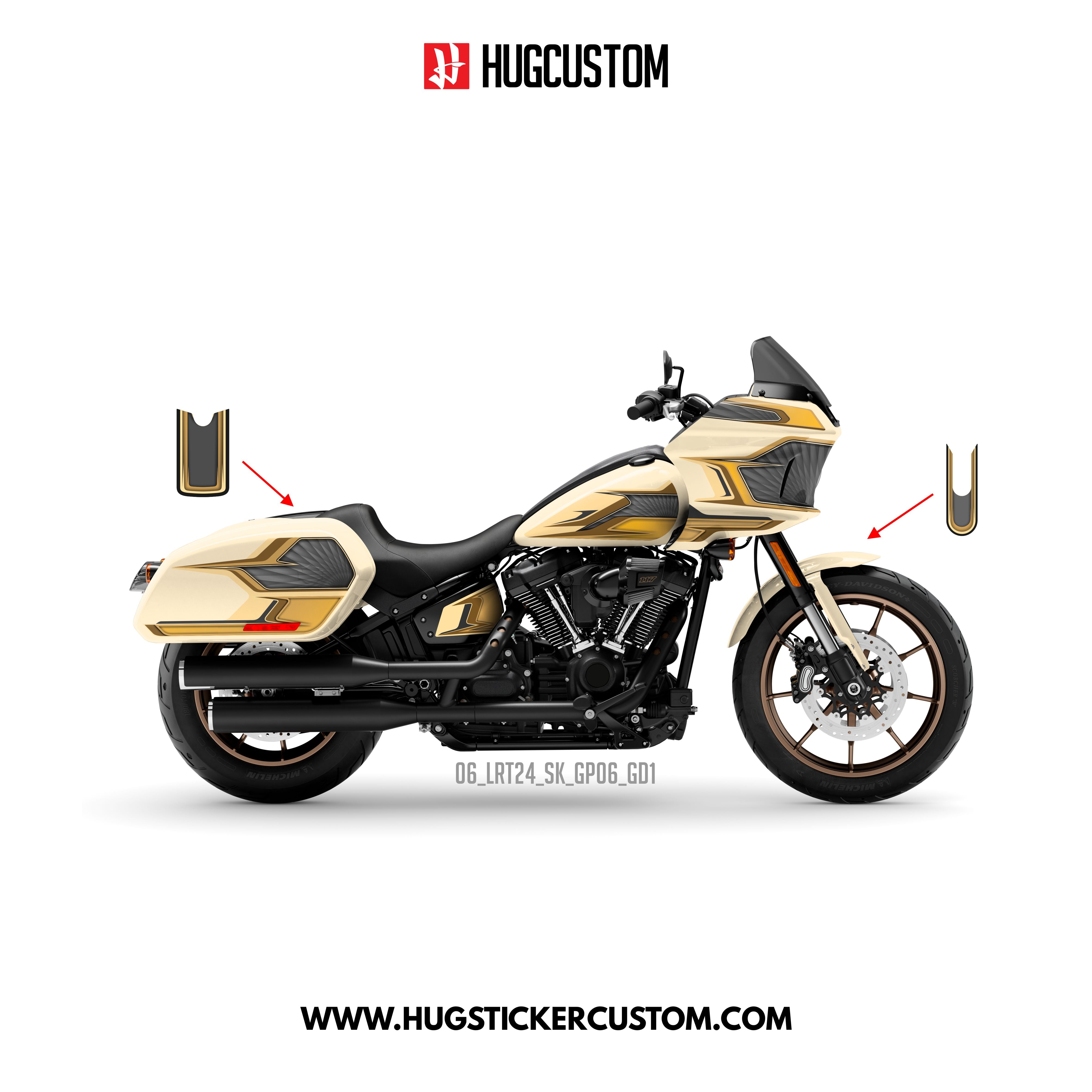 HUGCUSTOM Sticker Kit for Cruiser LRST (FXLRST) (2017-2025) - 'Velocity V.2' Design - HUGSTICKERCUSTOM