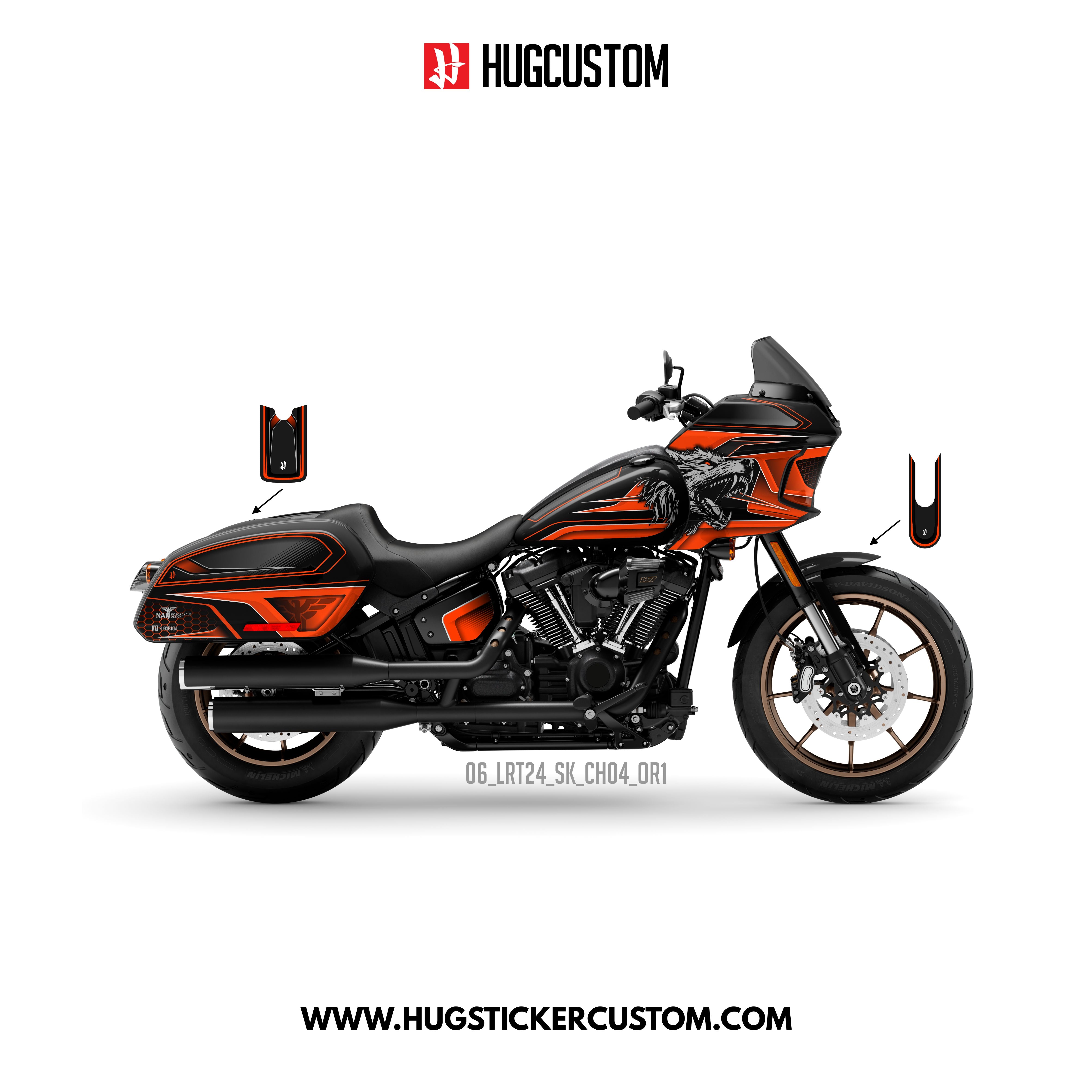 HUGCUSTOM Sticker Kit for Cruiser LRST (FXLRST) (2017-2025) - 'Wolf' Design - HUGSTICKERCUSTOM