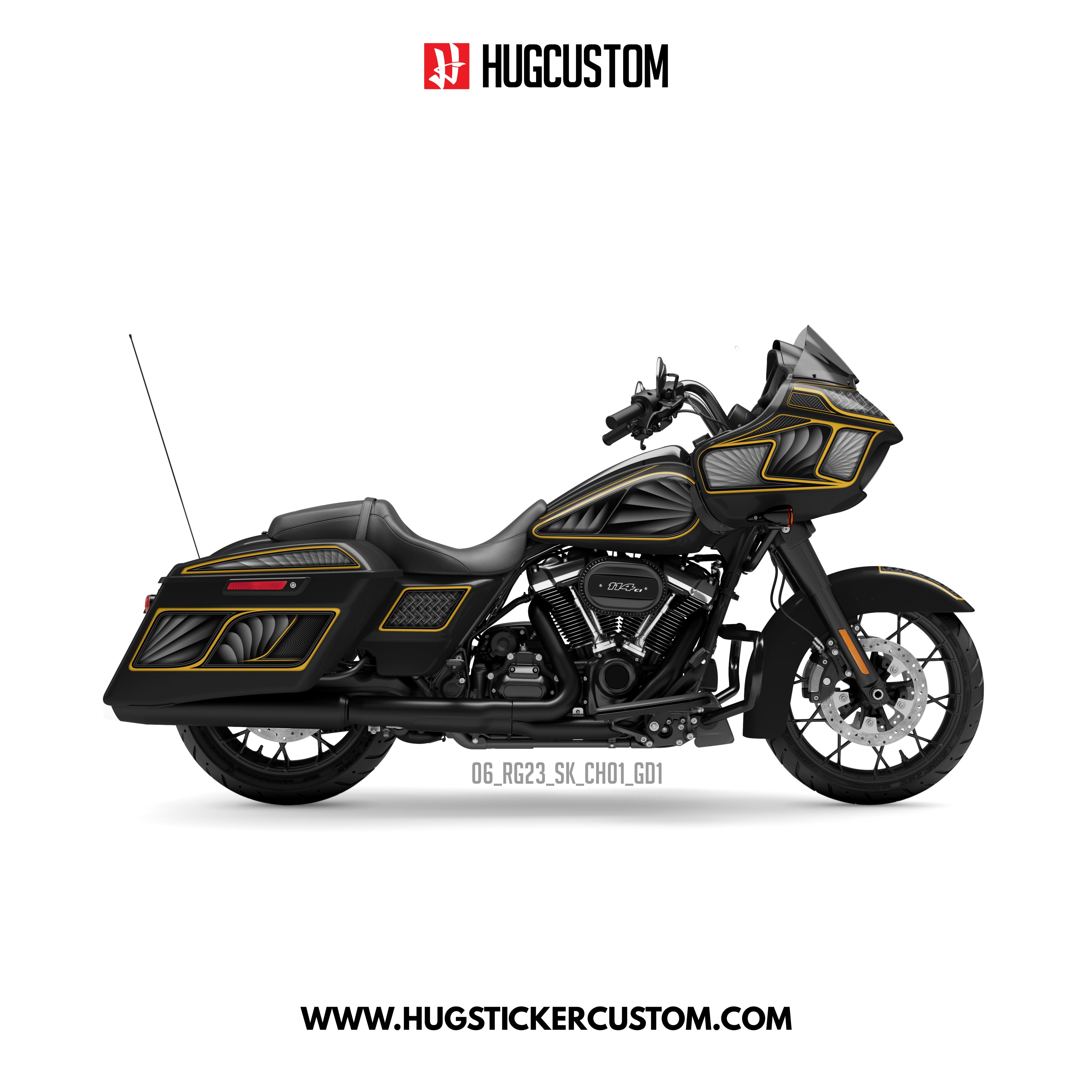 HUGCUSTOM Sticker Kit for Touring RG (FLTRX) (2015-2023) - 'Chicano Style' Design - HUGSTICKERCUSTOM
