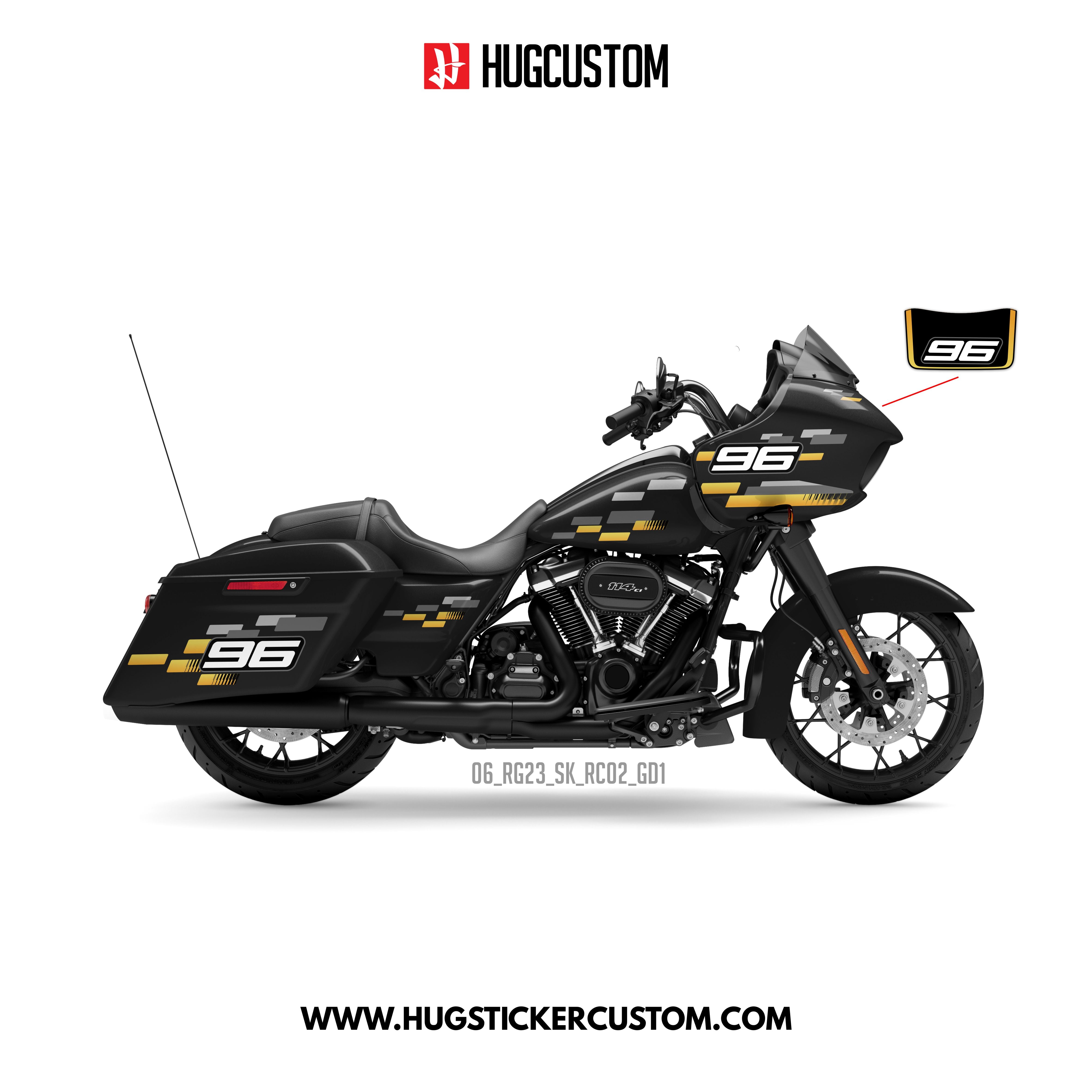 HUGCUSTOM Sticker Kit for Touring RG (FLTRX) (2015-2023) - 'Horizon Speed' Design - HUGSTICKERCUSTOM