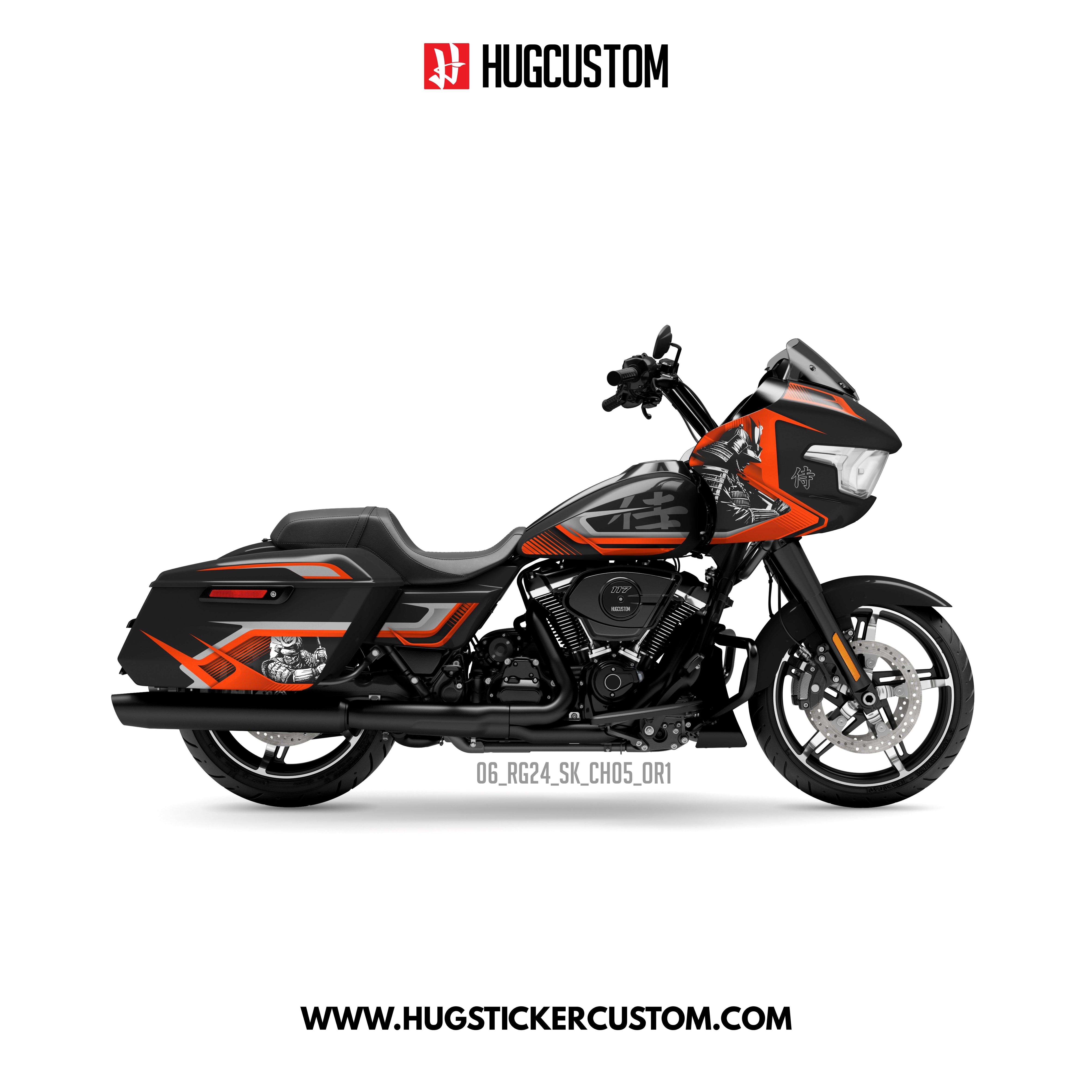 HUGCUSTOM Sticker Kit for Touring RG (FLTRX) (2024-2025) - 'Age of Bushido' Design - HUGSTICKERCUSTOM