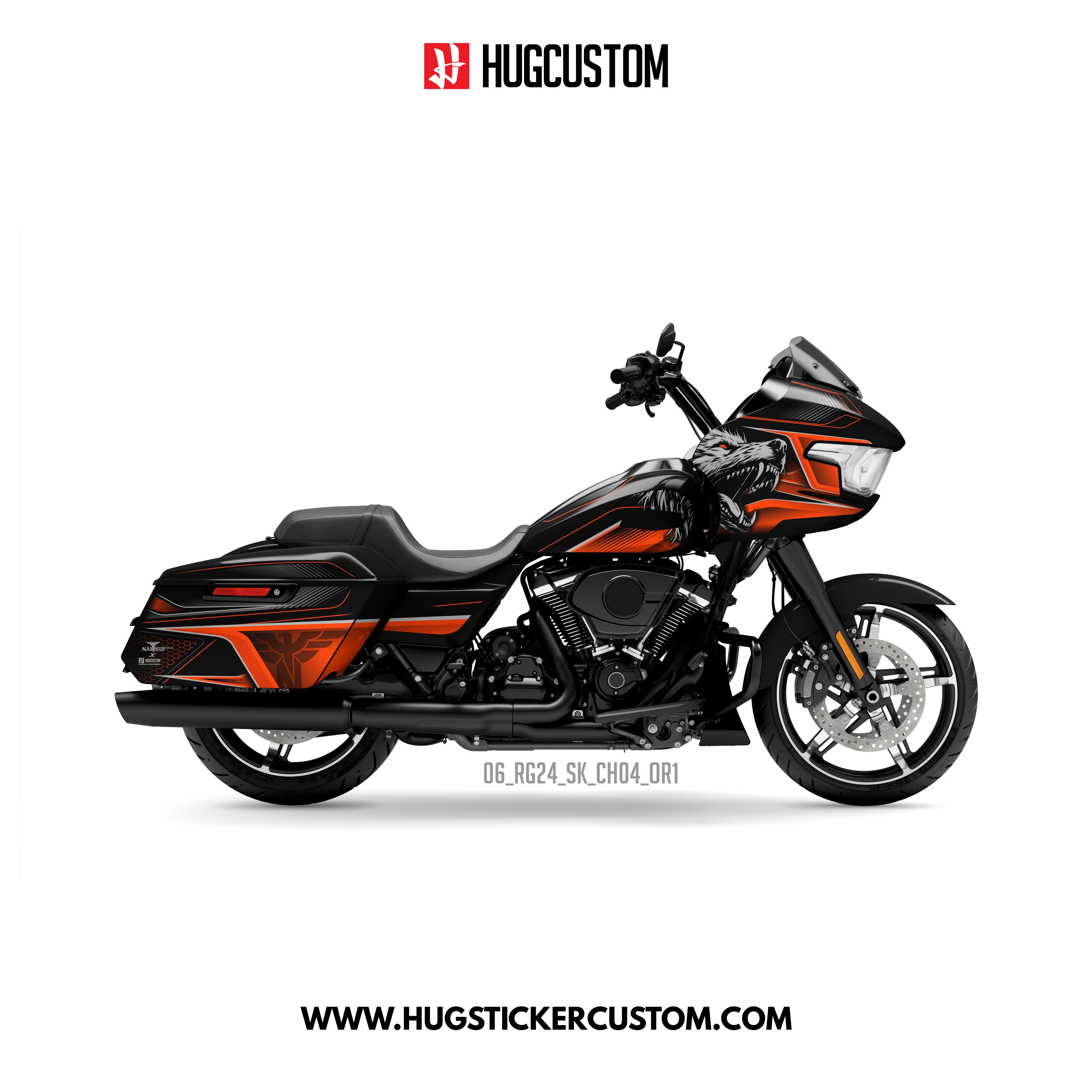 HUGCUSTOM Sticker Kit for Touring RG (FLTRX) (2024-2025) - 'Wolf' Design - HUGSTICKERCUSTOM