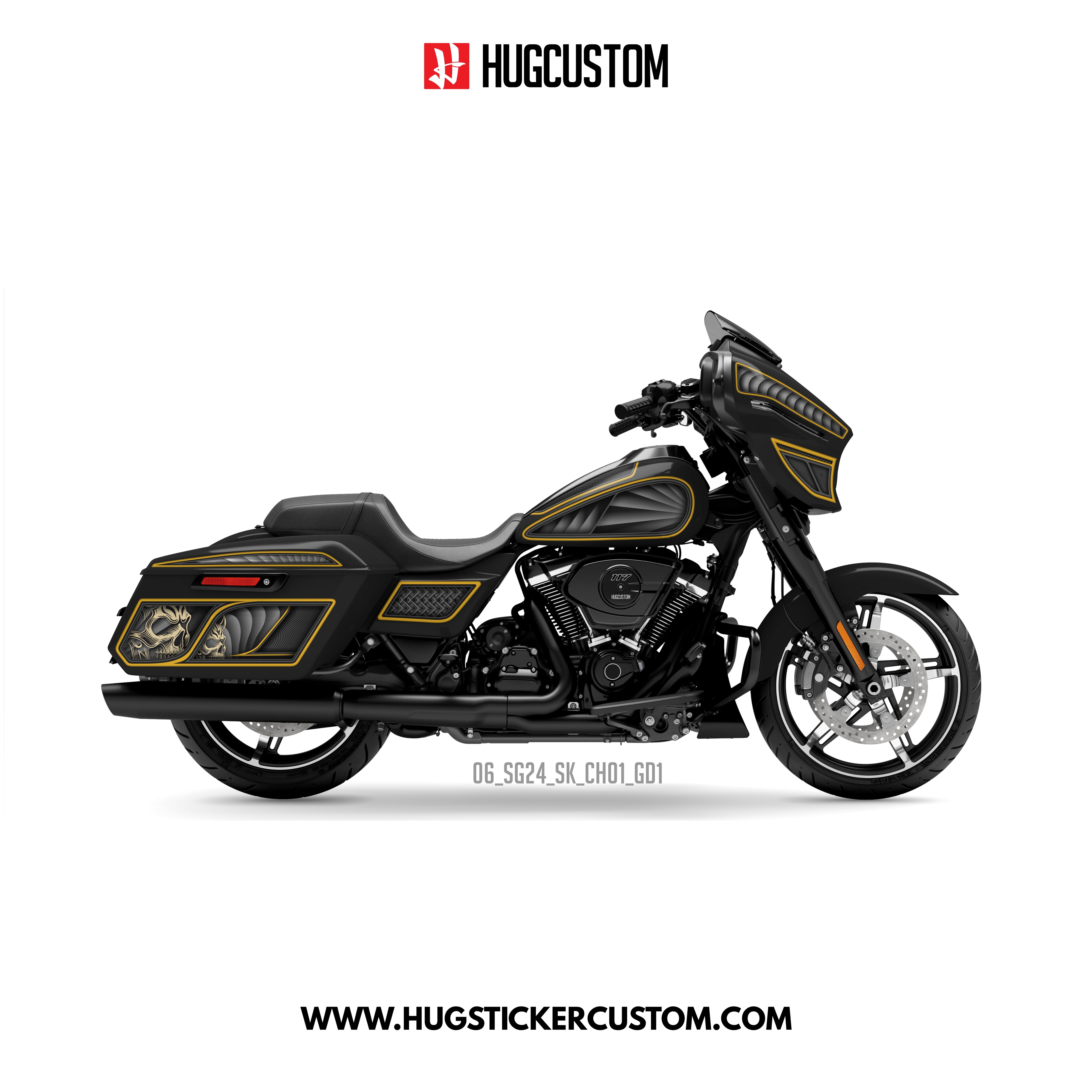 HUGCUSTOM Sticker Kit for Touring SG (FLHX) (2024-2025) - 'Chicano Style' Design (Copy) - HUGSTICKERCUSTOM