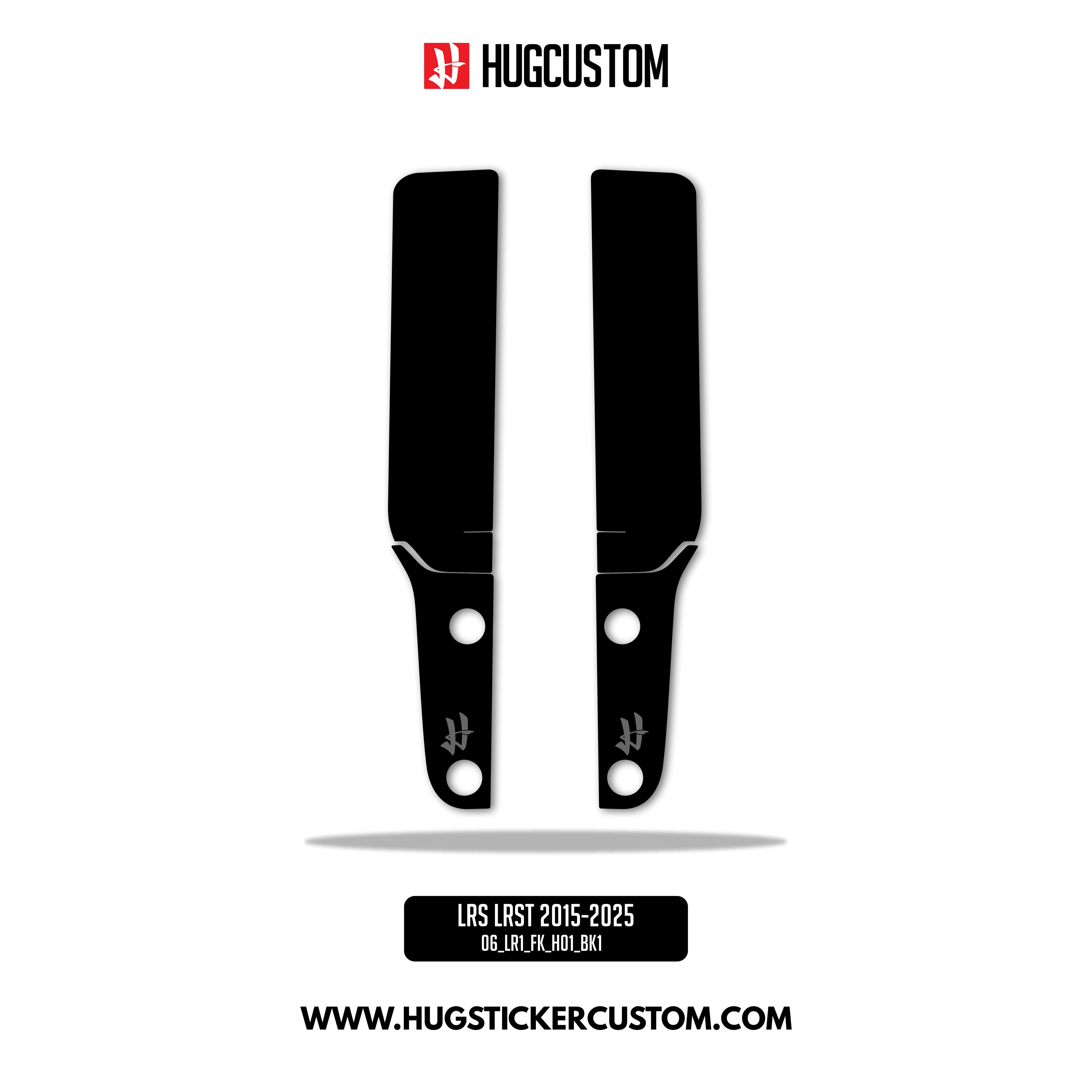 HUGSHIELD Front Fork Cover for Cruiser (FXLRST) 2015-2025 - 'Black' Design - HUGSTICKERCUSTOM