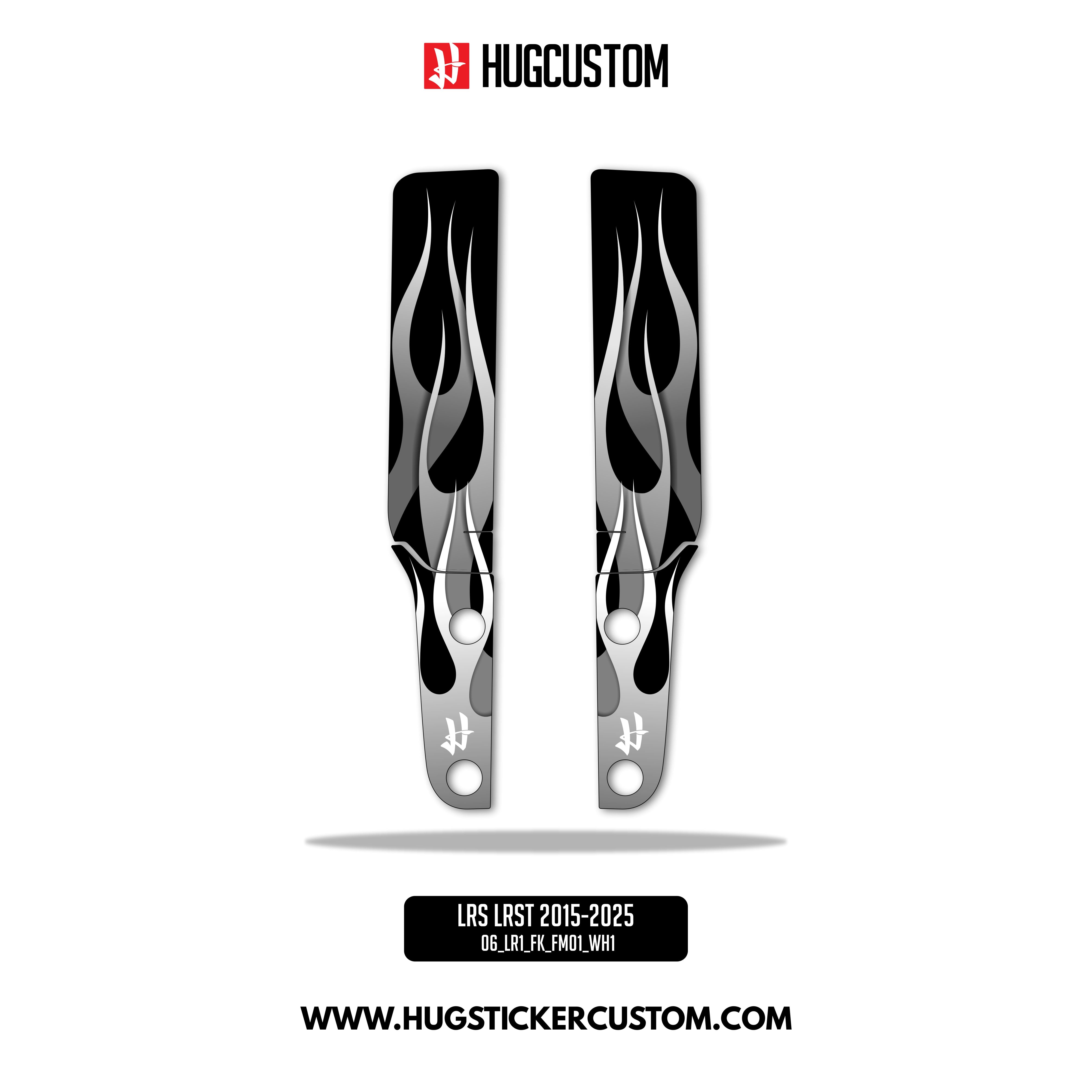 HUGSHIELD Front Fork Cover for Cruiser (FXLRST) 2015-2025 - 'Flame' Design - HUGSTICKERCUSTOM