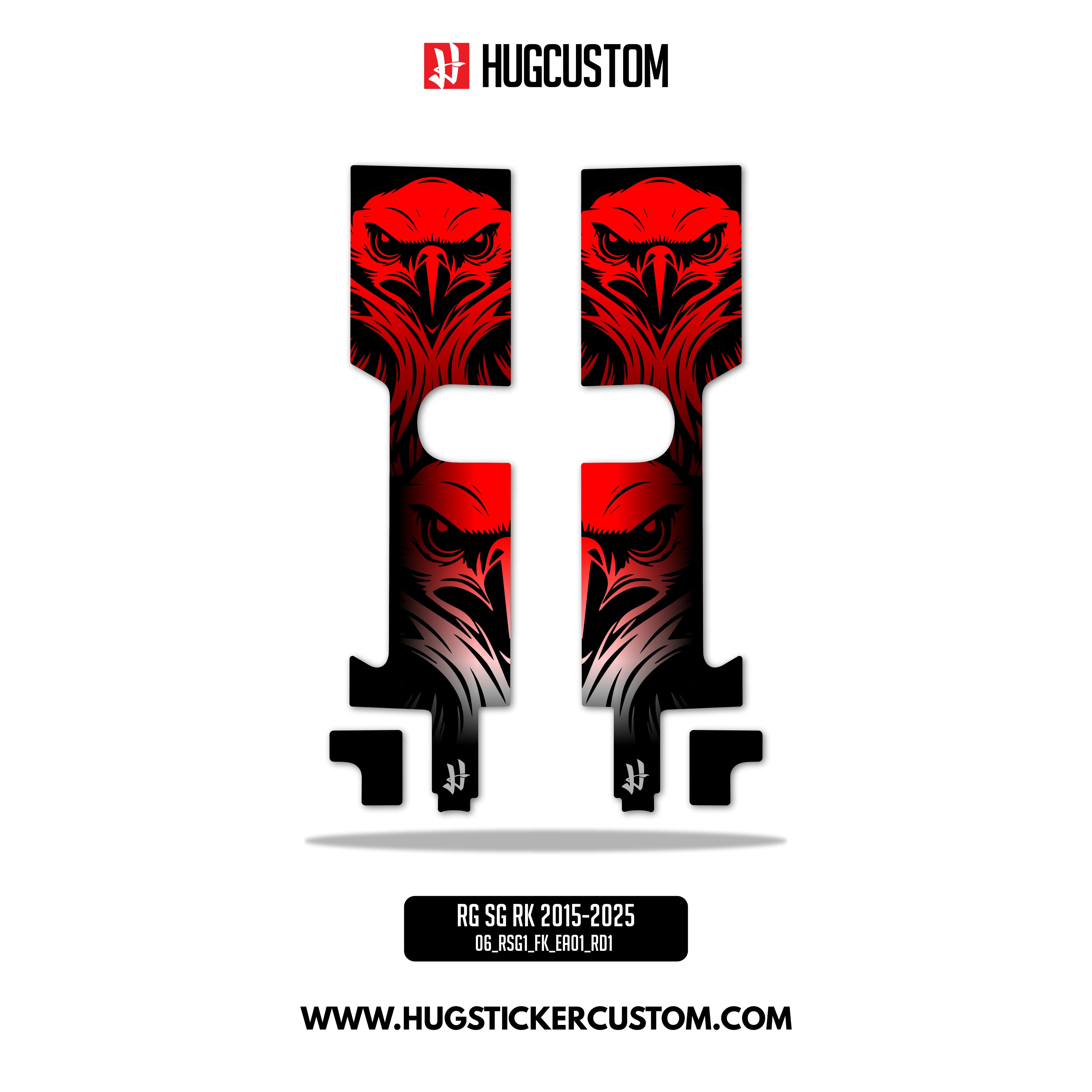 HUGSHIELD Front Fork Cover for Touring RG (FLTRXST) 2015-2025 - 'Eagle' Design - HUGSTICKERCUSTOM