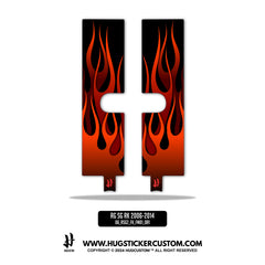 HUGSHIELD Front Fork Cover for Touring RG SG (FLTRX FLHX) 2006-2014 - 'Flame' Design - HUGSTICKERCUSTOM