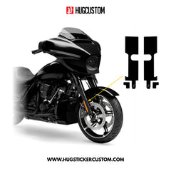 HUGSHIELD Front Fork Cover for Touring SG (FLHXST) 2015-2025 - 'Black' Design - HUGSTICKERCUSTOM