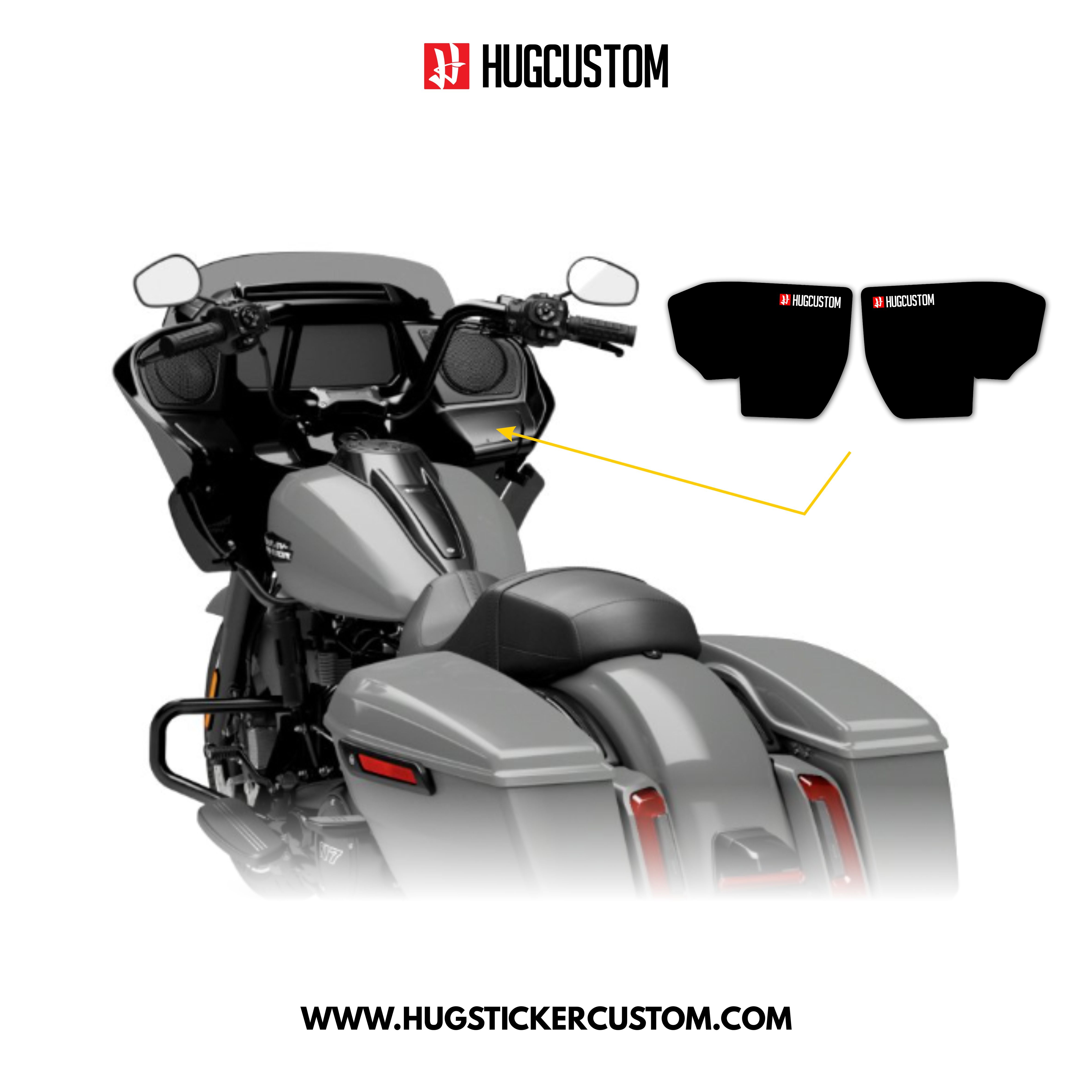 HUGSHIELD Media Door for Touring RG SG / CVO (FLTRXST FLHXST) 2024-2025 - 'Black' Design - HUGSTICKERCUSTOM