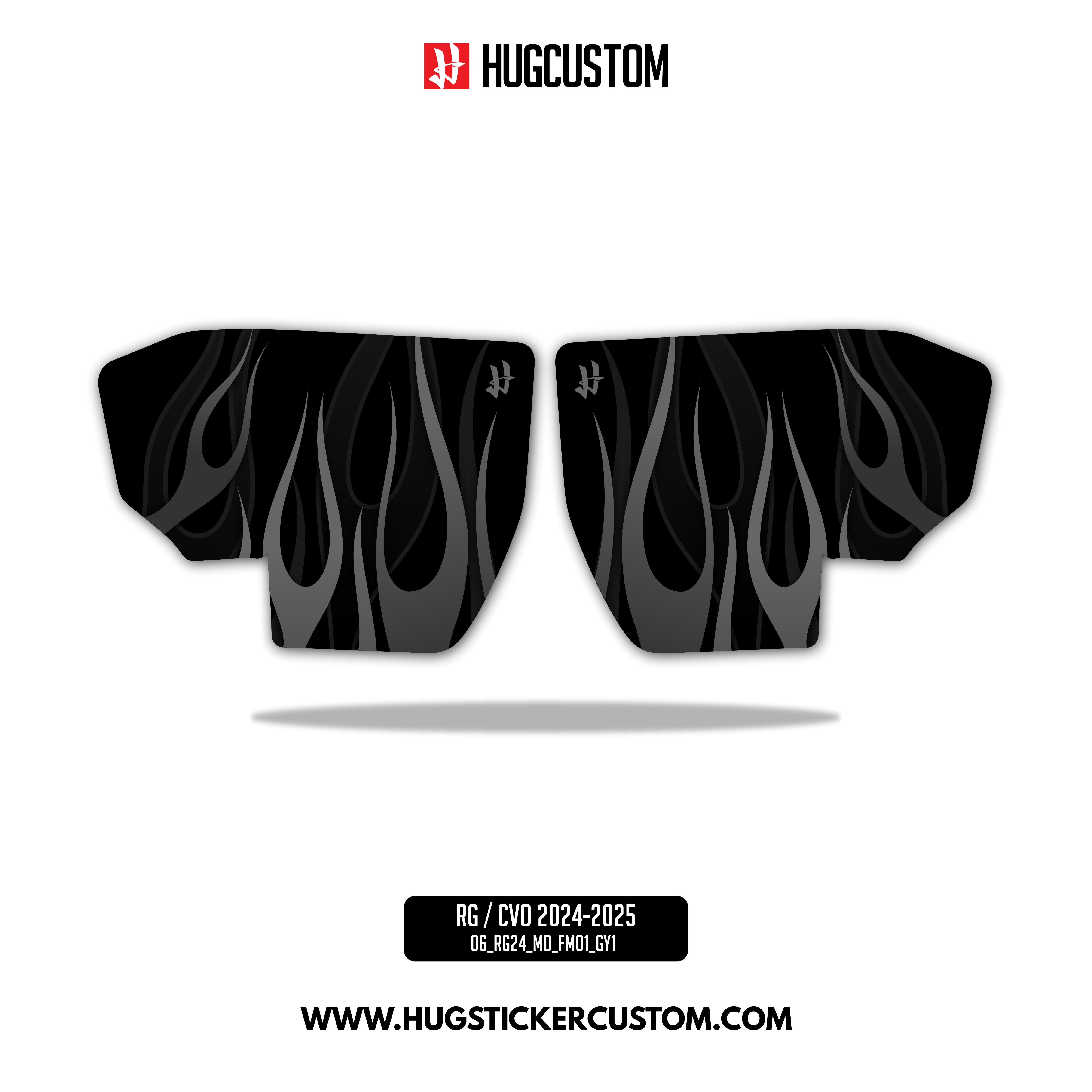 HUGSHIELD Media Door for Touring RG SG / CVO (FLTRXST FLHXST) 2024-2025 - 'Flame' Design - HUGSTICKERCUSTOM