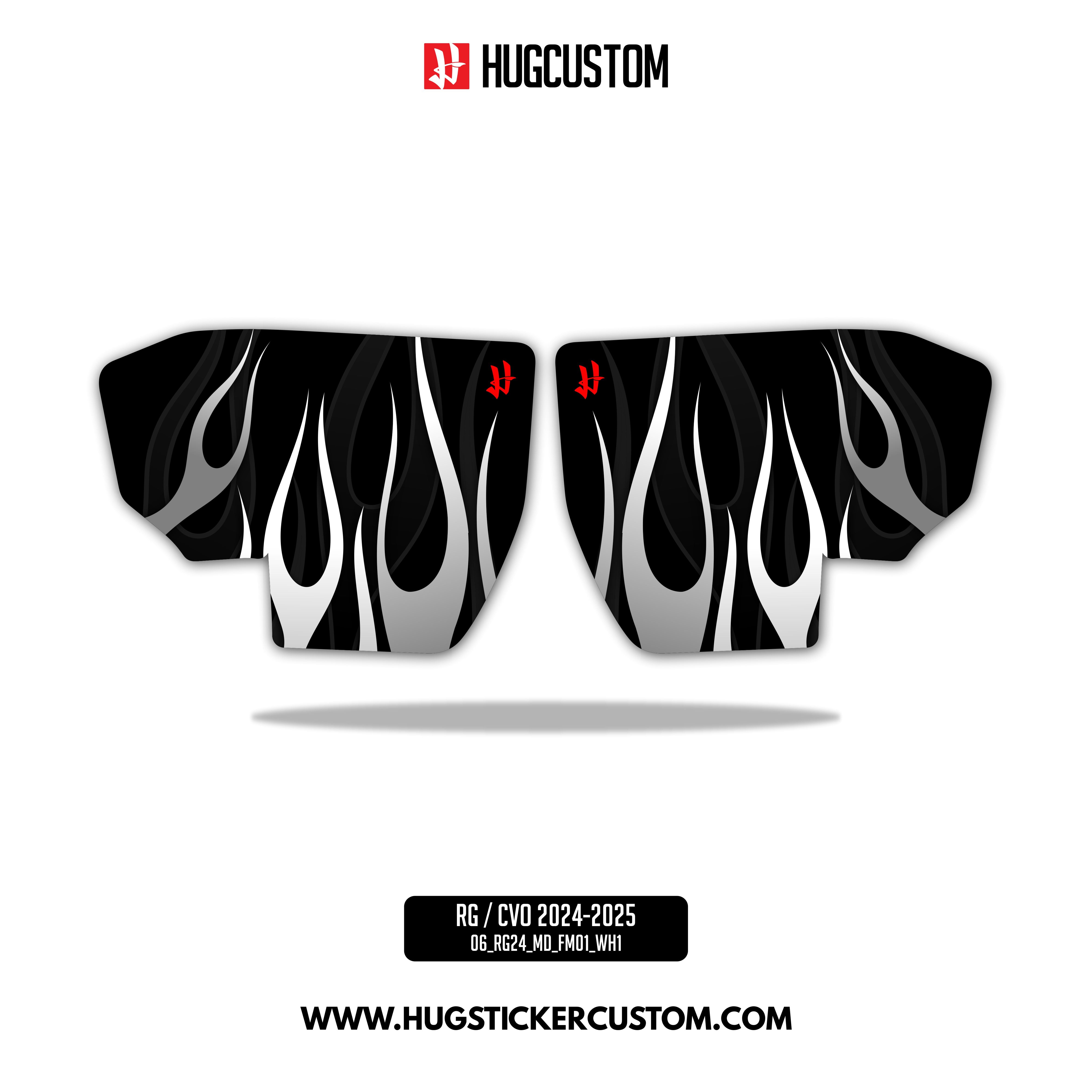 HUGSHIELD Media Door for Touring RG SG / CVO (FLTRXST FLHXST) 2024-2025 - 'Flame' Design - HUGSTICKERCUSTOM