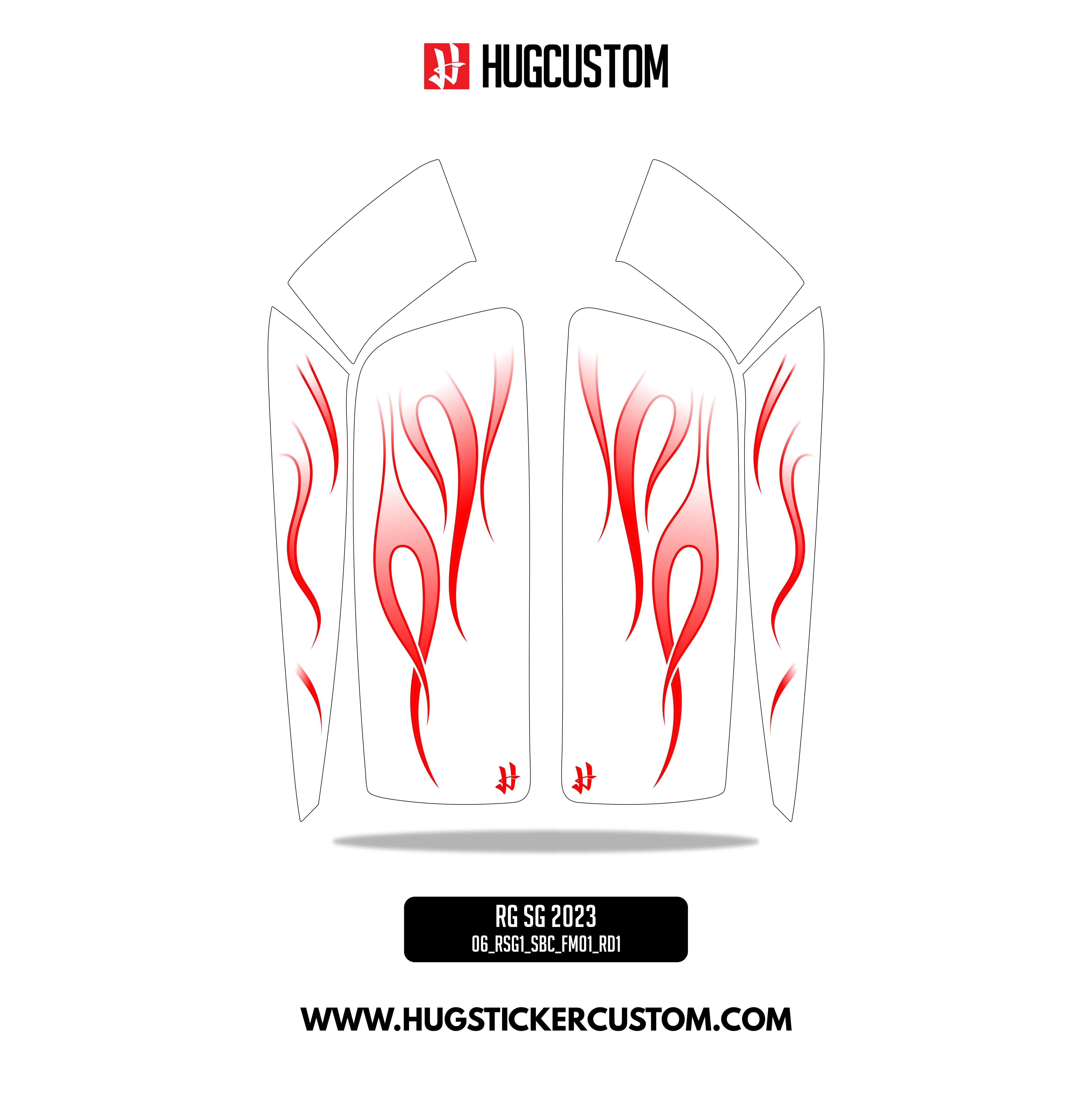 HUGSHIELD Saddlebag Cover for Touring RG SG / CVO (FLTRXST FLHXST) 2015-2023 - 'Flame' Design - HUGSTICKERCUSTOM