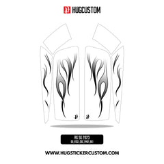 HUGSHIELD Saddlebag Cover for Touring RG SG / CVO (FLTRXST FLHXST) 2015-2023 - 'Flame' Design - HUGSTICKERCUSTOM