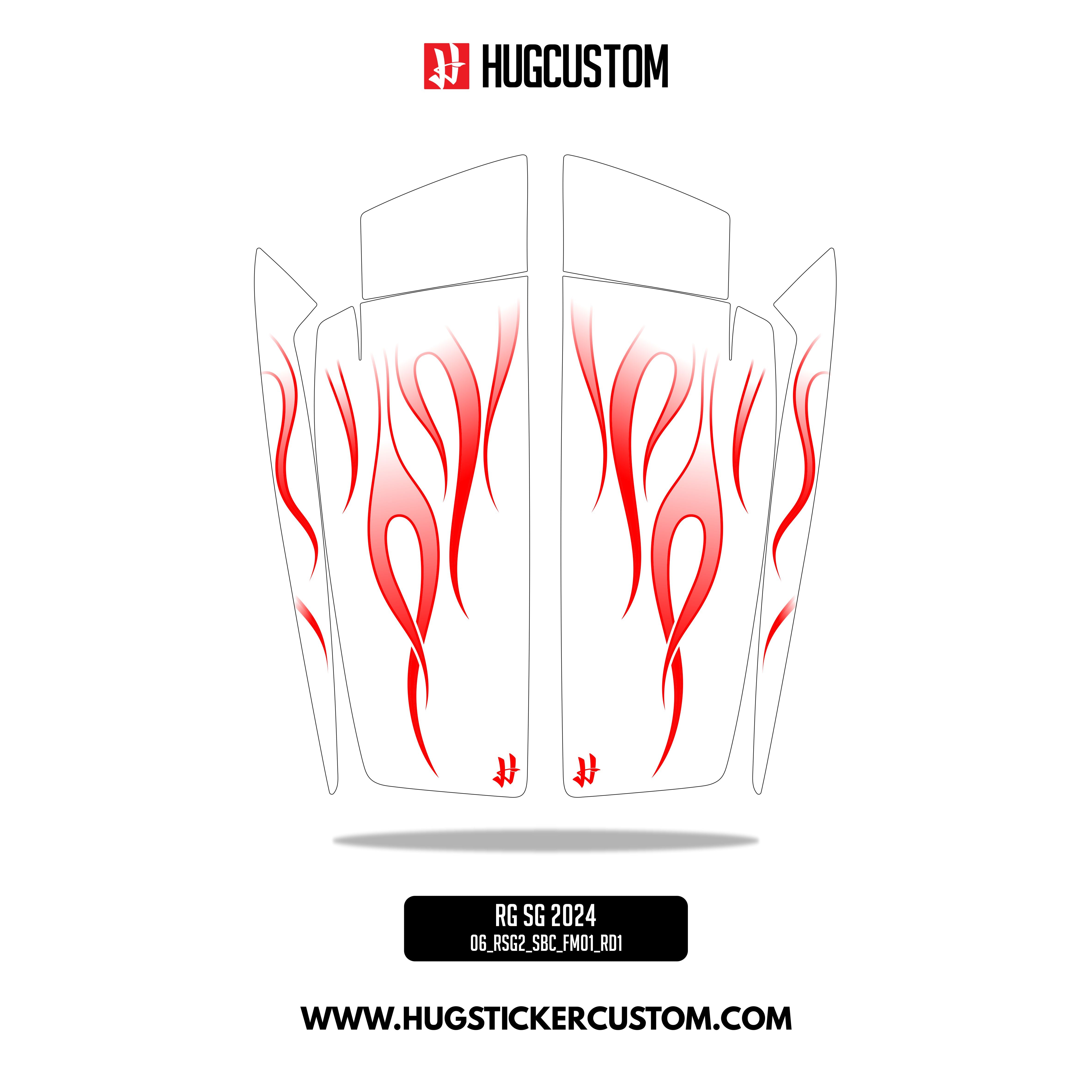 HUGSHIELD Saddlebag Cover for Touring RG SG / CVO (FLTRXST FLHXST) 2024-2025 - 'Flame' Design - HUGSTICKERCUSTOM