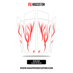 HUGSHIELD Saddlebag Cover for Touring RG SG / CVO (FLTRXST FLHXST) 2024-2025 - 'Flame' Design - HUGSTICKERCUSTOM