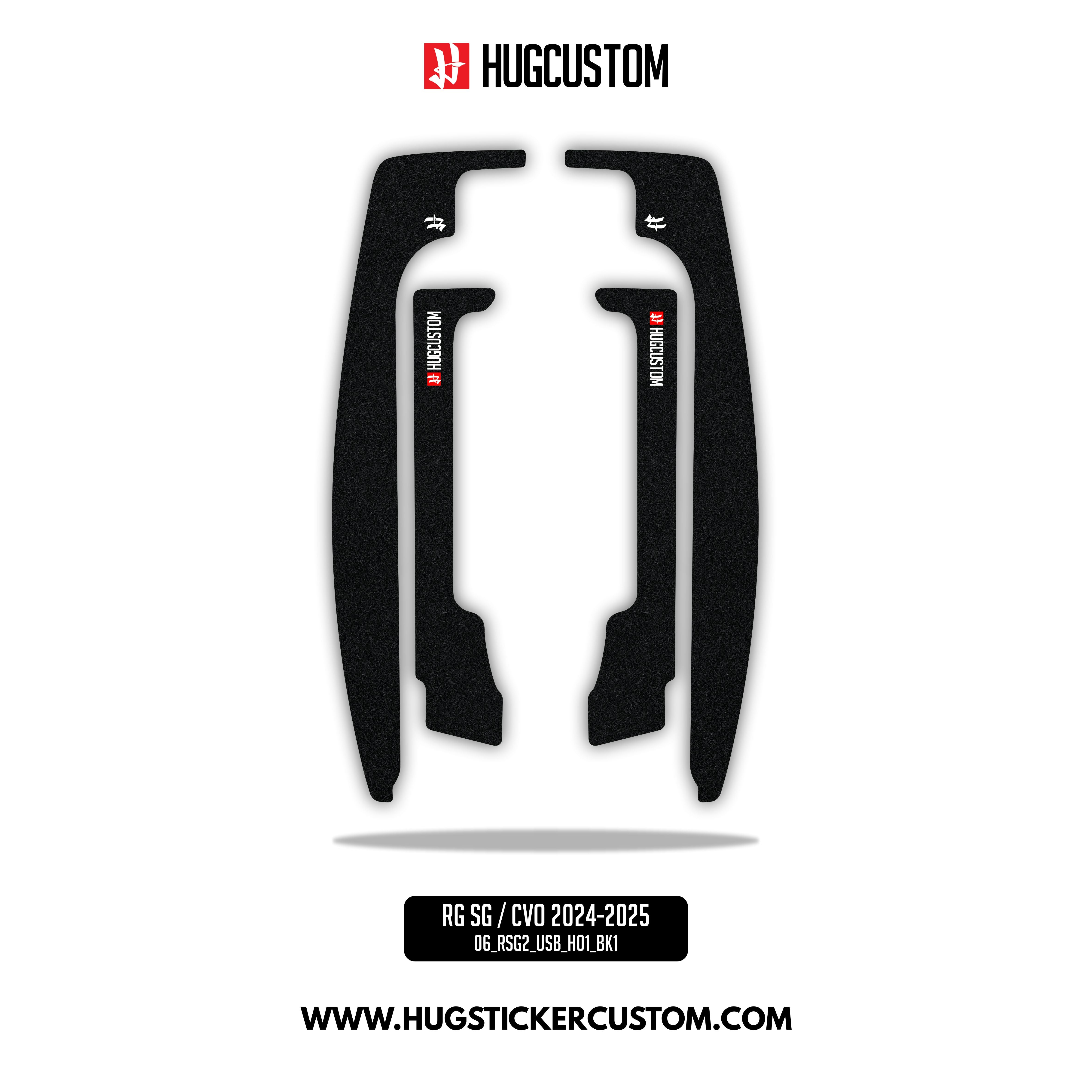 HUGSHIELD Under Saddlebag for Touring RG SG / CVO (FLTRXST FLHXST) 2024-2025 - 'Black' Design - HUGSTICKERCUSTOM