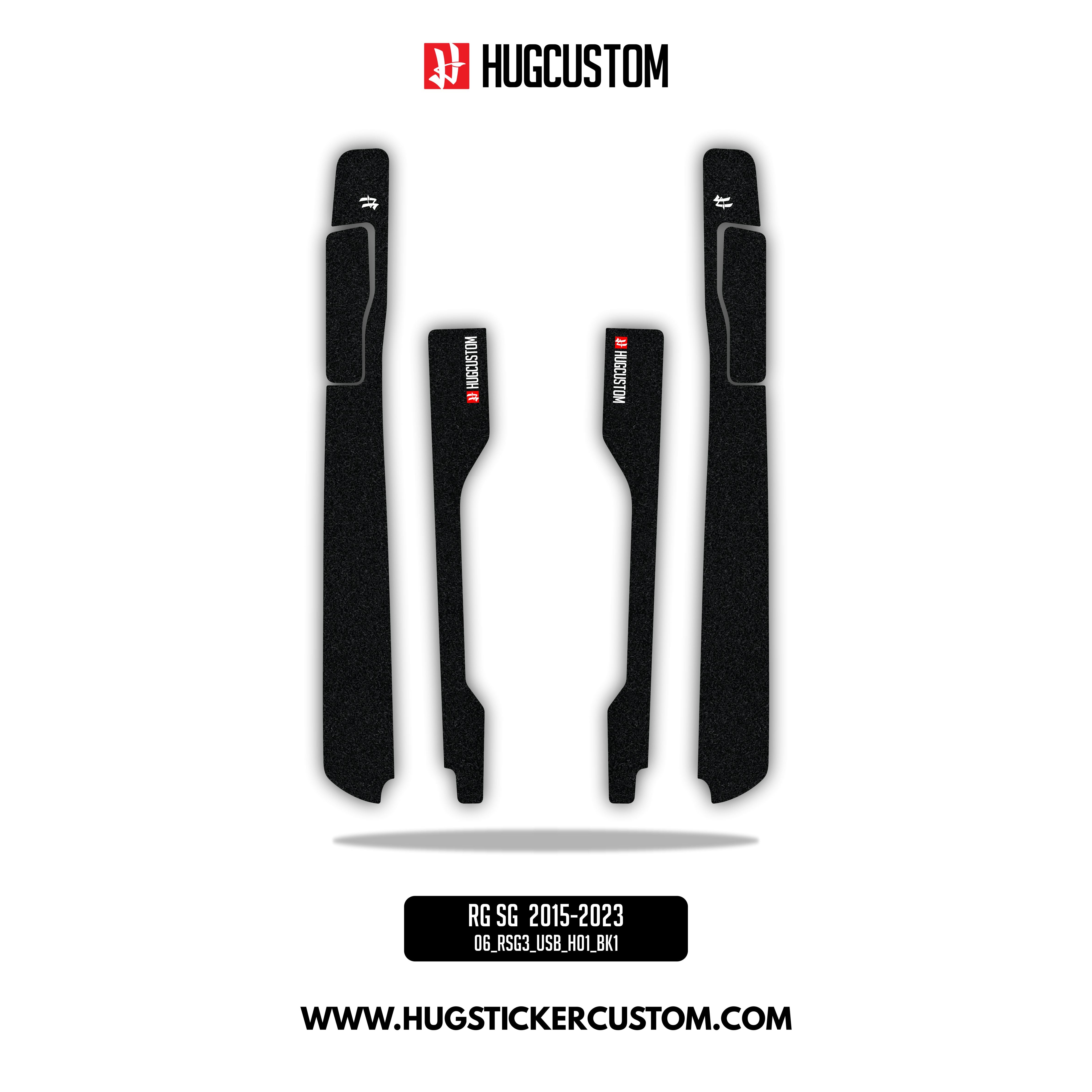 HUGSHIELD Under Saddlebag for Touring RG SG / Special (FLTRXS FLHXS) 2015-2023 - 'Black' Design - HUGSTICKERCUSTOM