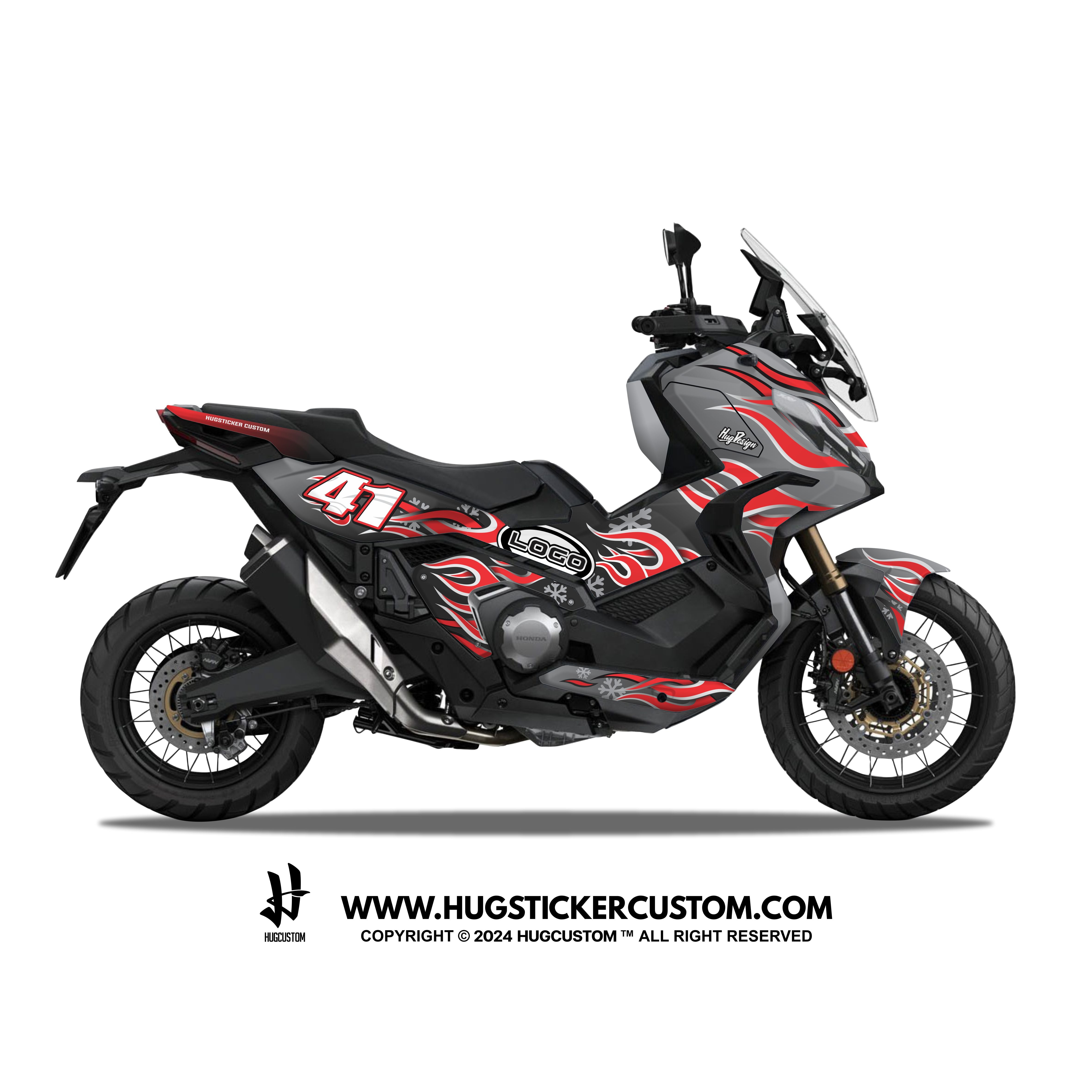 Honda X-ADV 750 2017-2024 Sticker - 'Blaze Fury' Design - HUGSTICKERCUSTOM