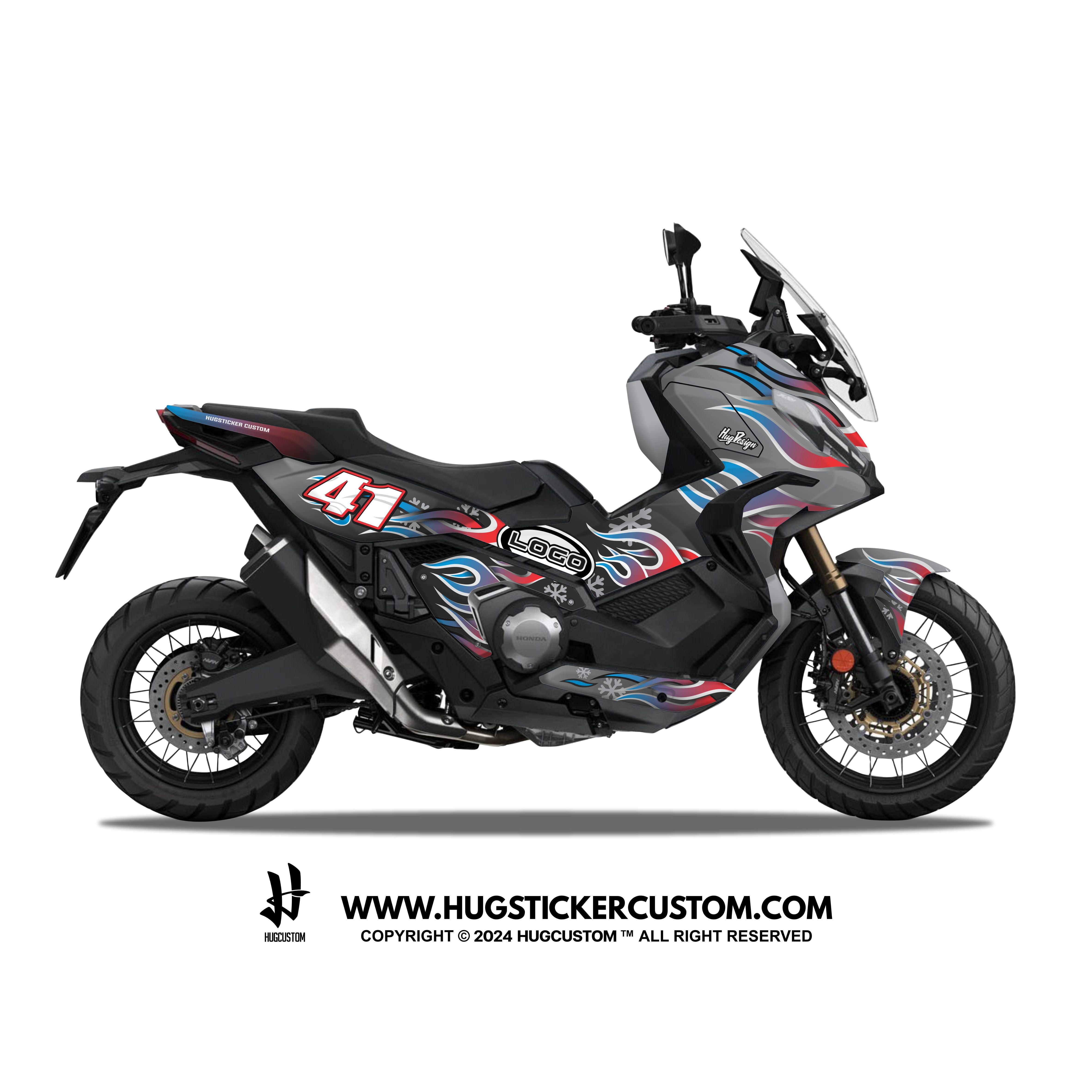 Honda X-ADV 750 2017-2024 Sticker - 'Blaze Fury' Design - HUGSTICKERCUSTOM