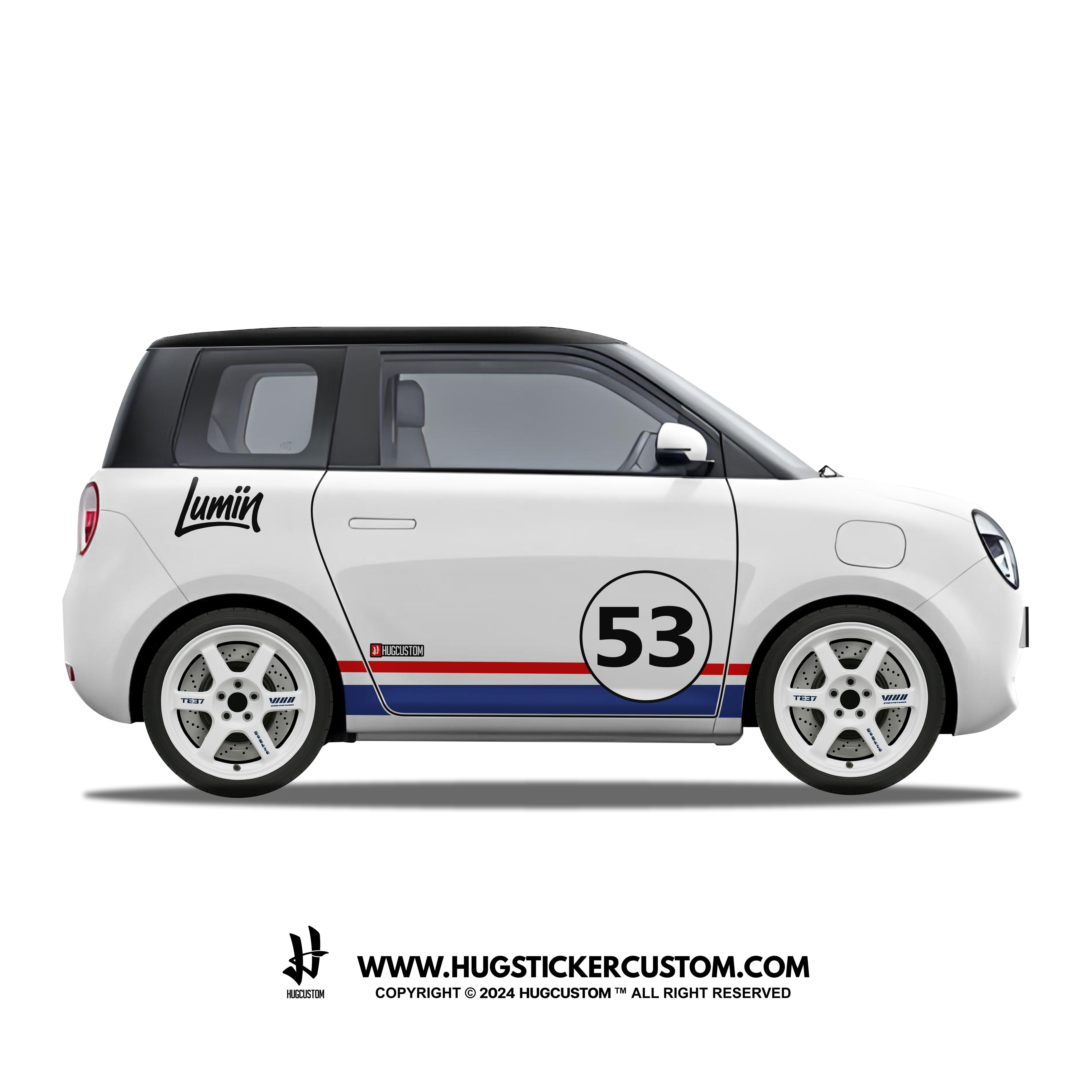 LUMIN Racing Concept "Retro Rally Tricolor" Sticker Kit - HUGSTICKERCUSTOM