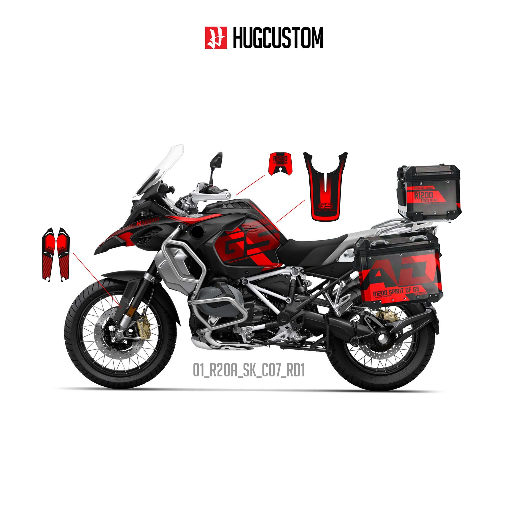 R1200/1250GS Adventure 2014-2025 Sticker Kit – 'Spirit of GS' Design