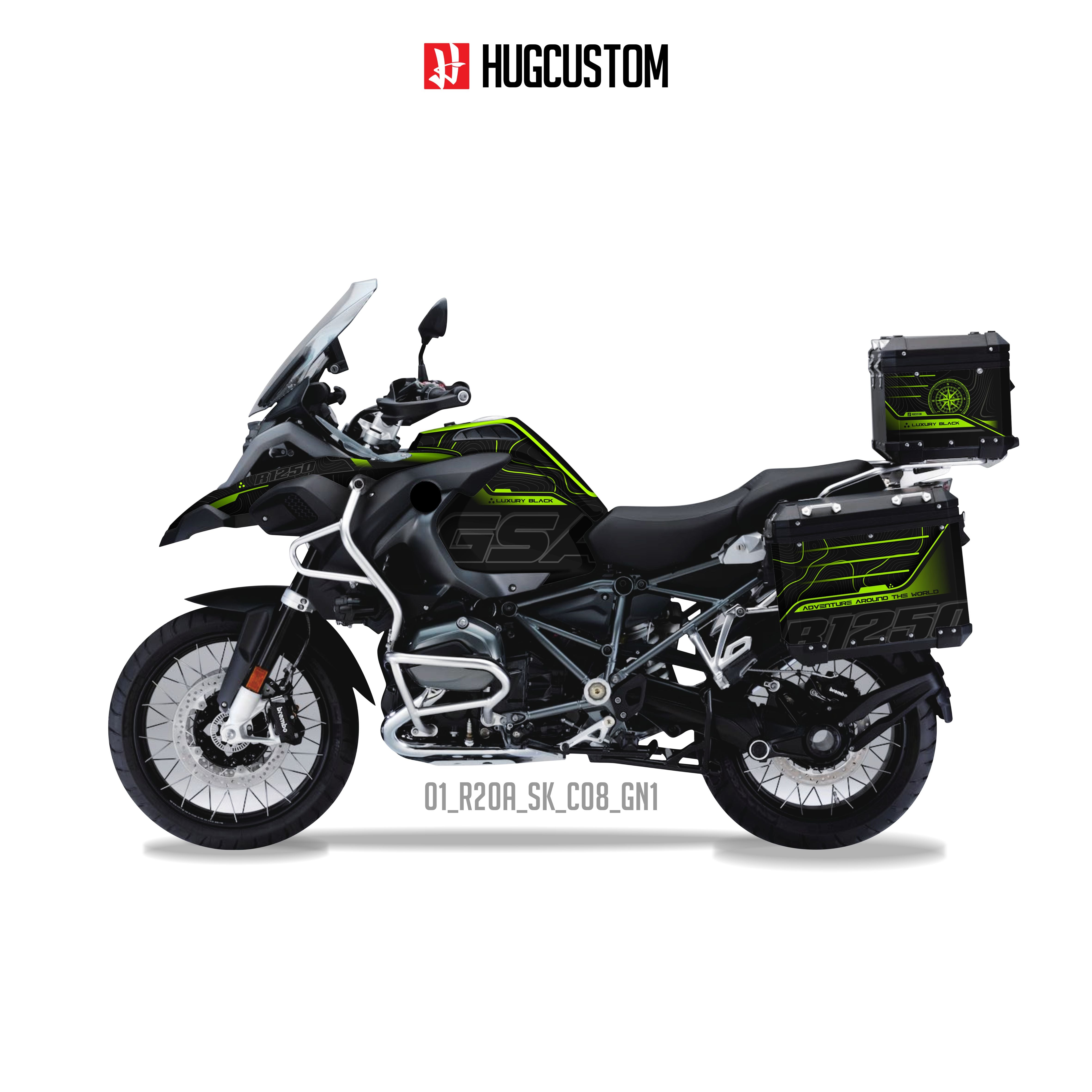R1200/1250GS Adventure 2014-2025 Sticker Kit – 'Luxury Black' Design