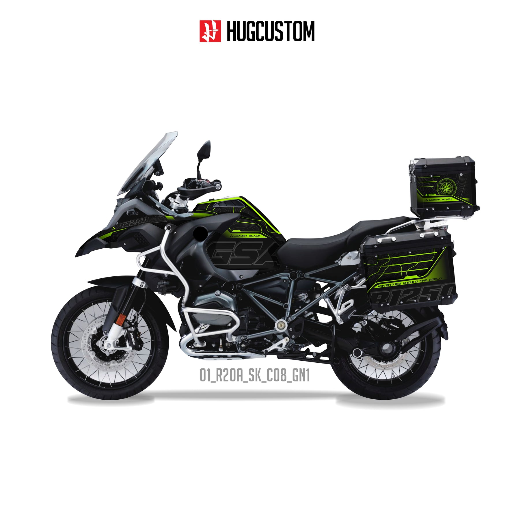 R1200/1250GS Adventure 2014-2025 Sticker Kit – 'Luxury Black' Design