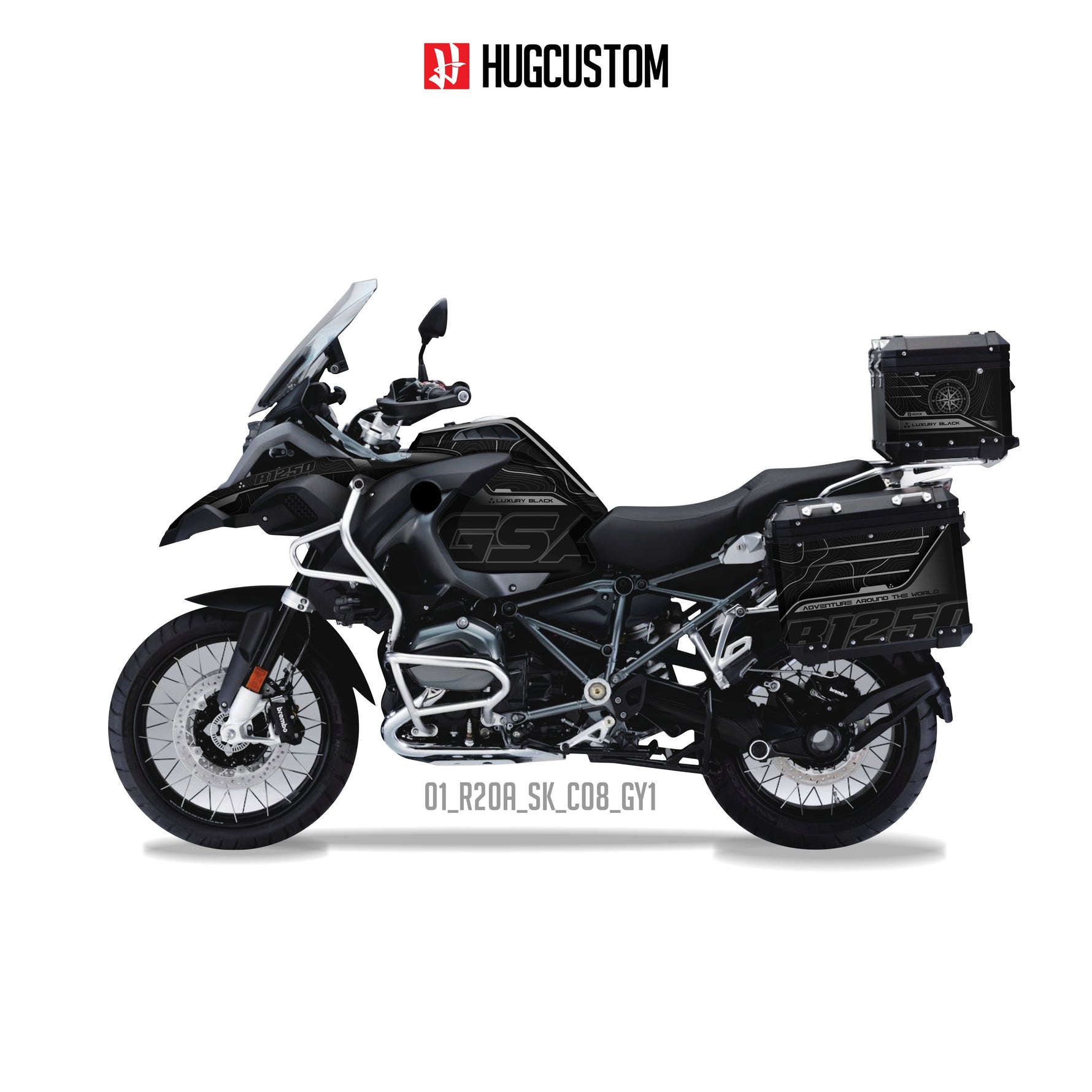 R1200/1250GS Adventure 2014-2025 Sticker Kit – 'Luxury Black' Design