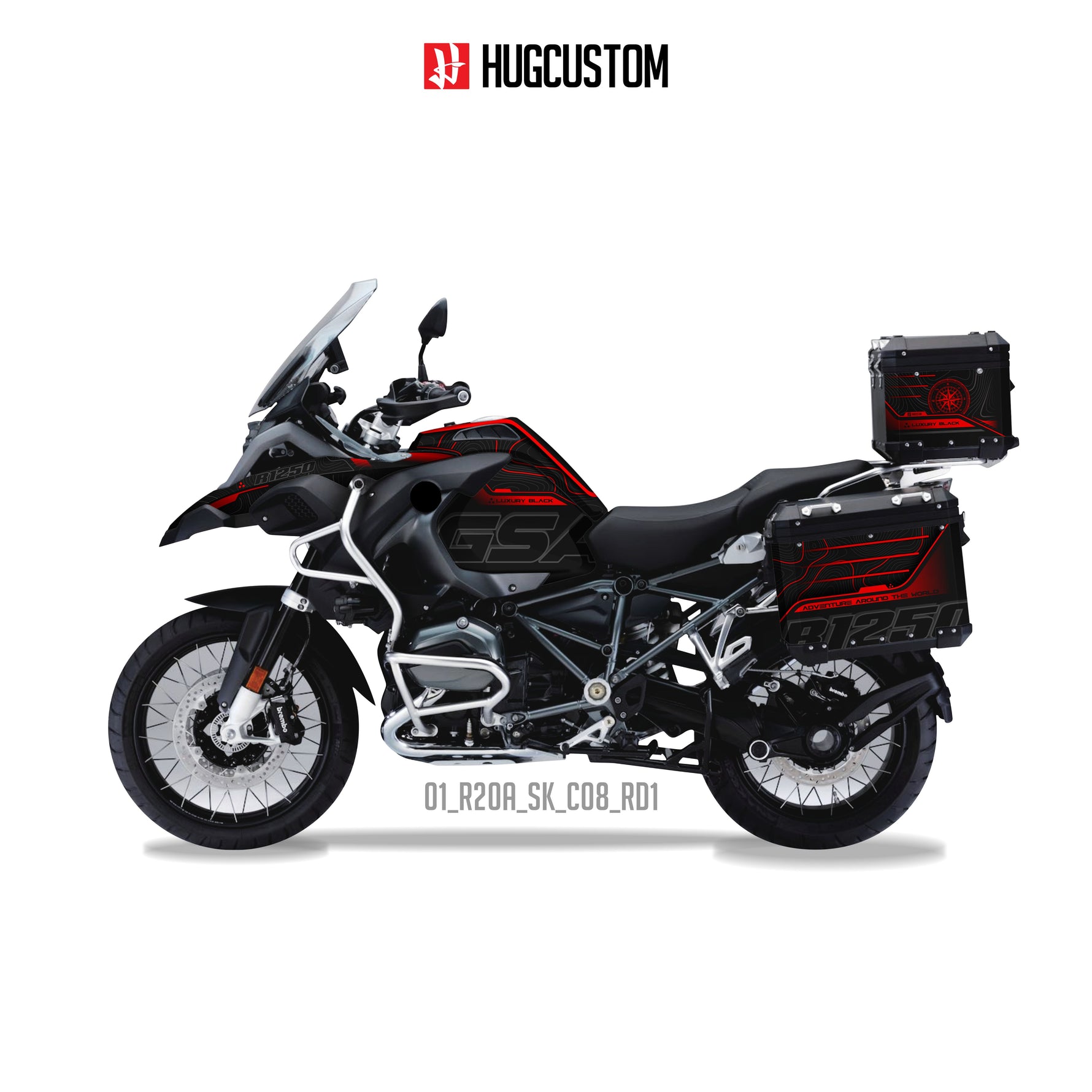 R1200/1250GS Adventure 2014-2025 Sticker Kit – 'Luxury Black' Design