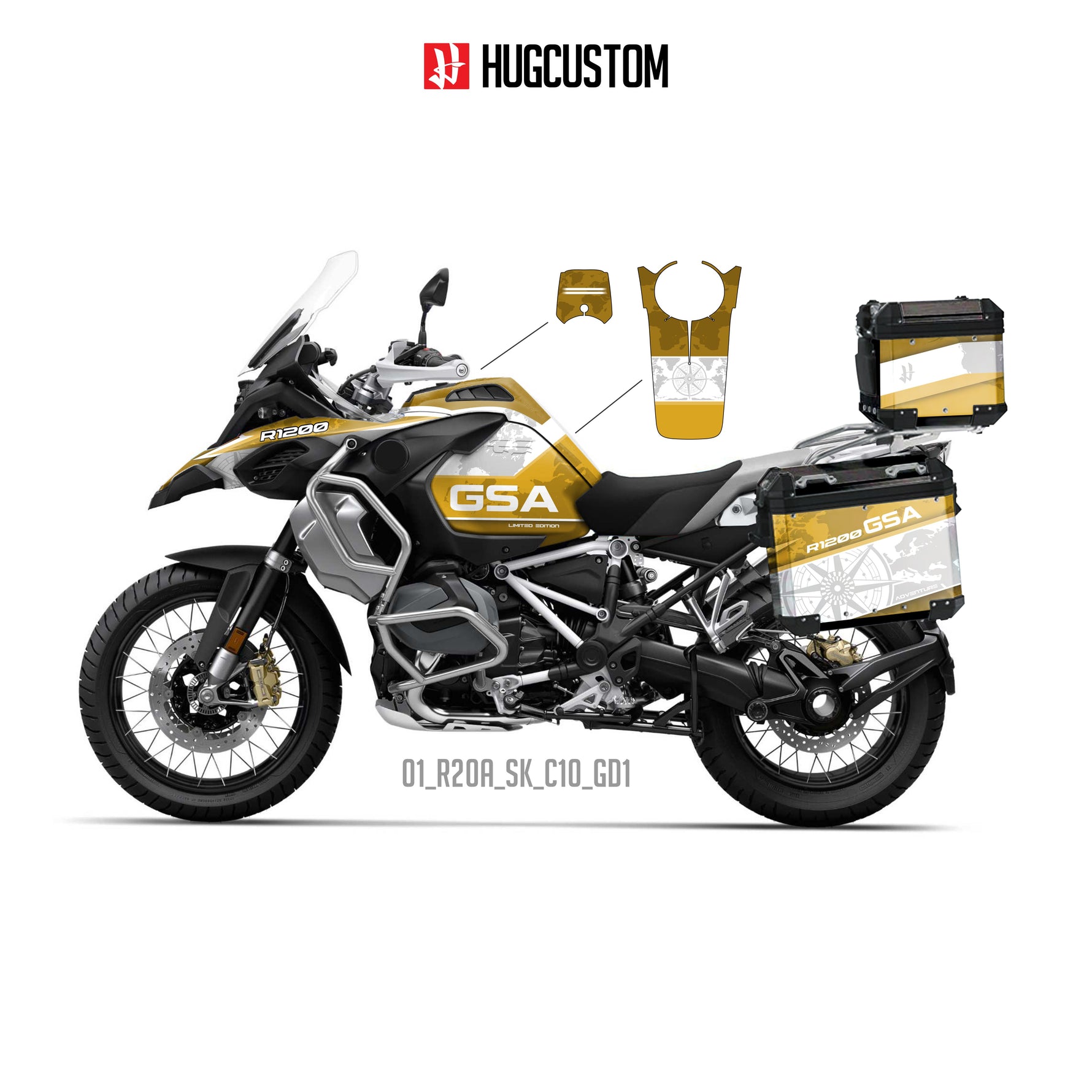 R1200/1250GS Adventure 2014-2025 Sticker Kit – 'Compass Rally' Design