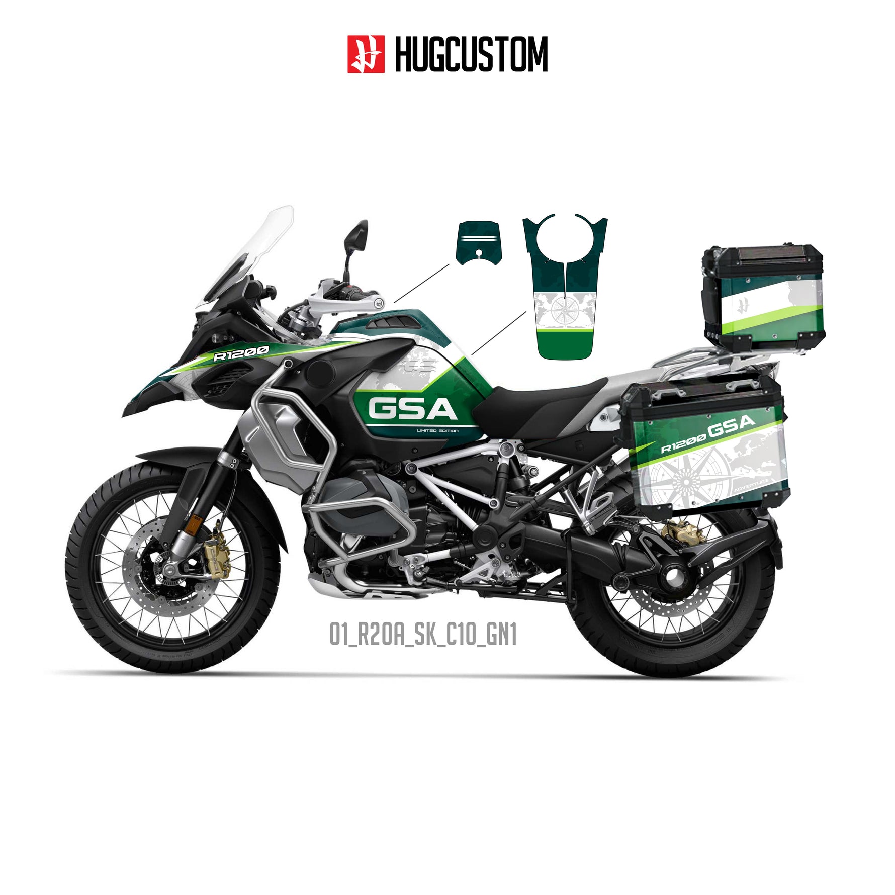 R1200/1250GS Adventure 2014-2025 Sticker Kit – 'Compass Rally' Design