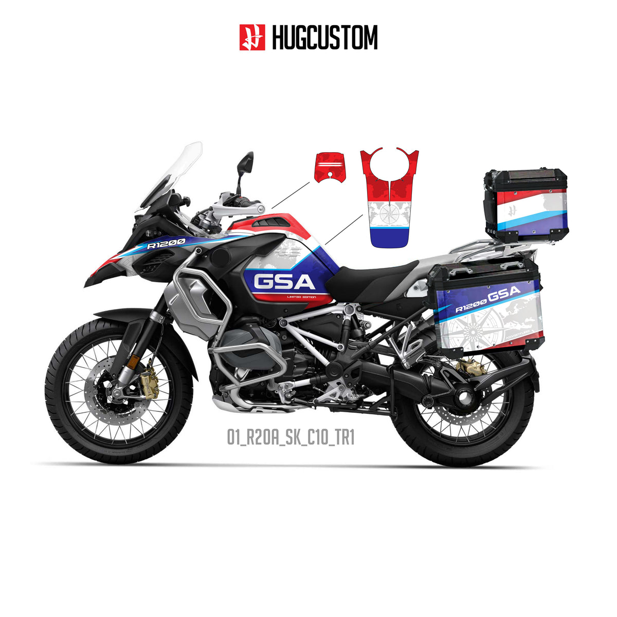 R1200/1250GS Adventure 2014-2025 Sticker Kit – 'Compass Rally' Design