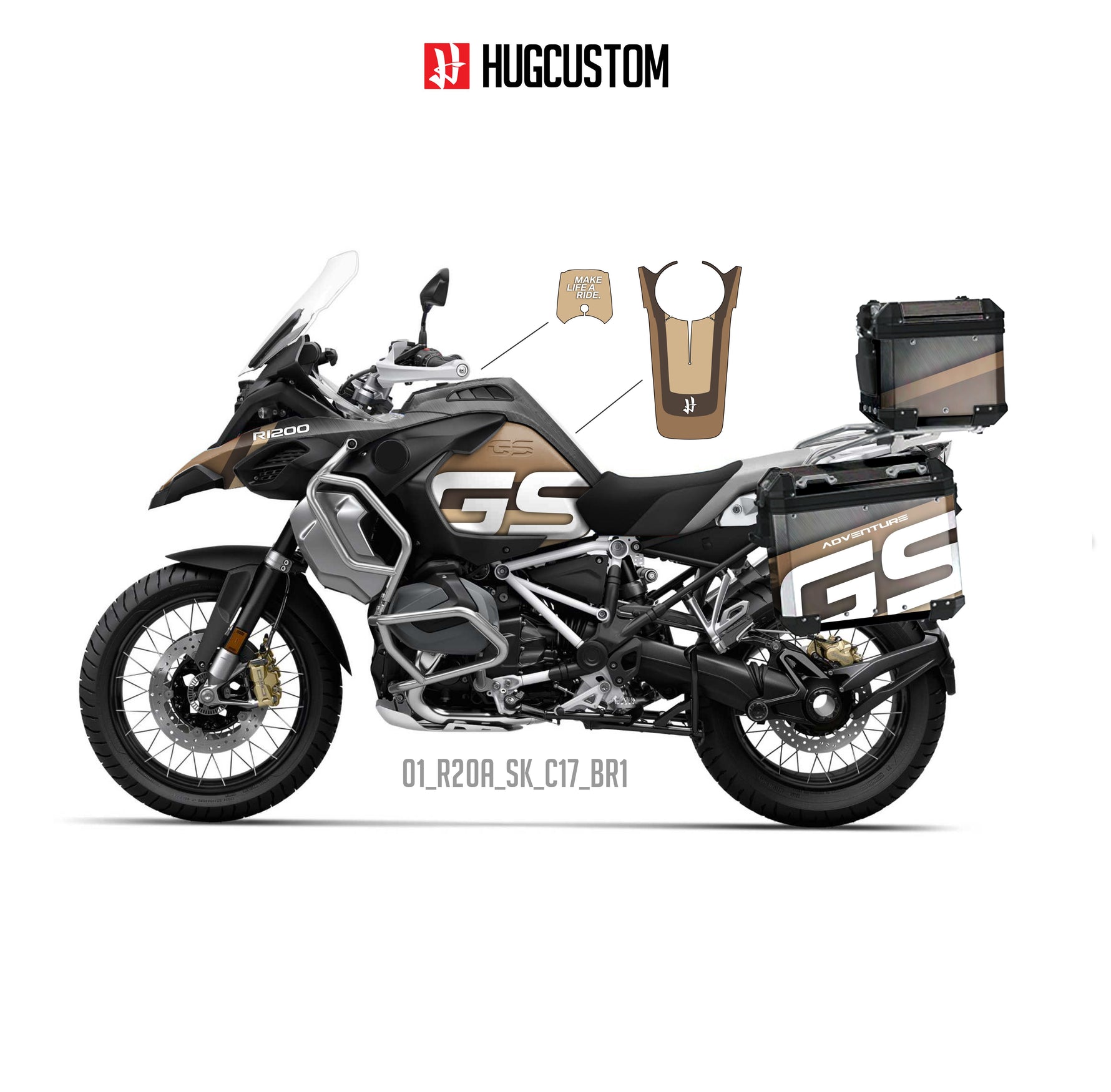R1200/1250GS Adventure 2014-2025 Sticker Kit – 'Tricolor Velocity' Design
