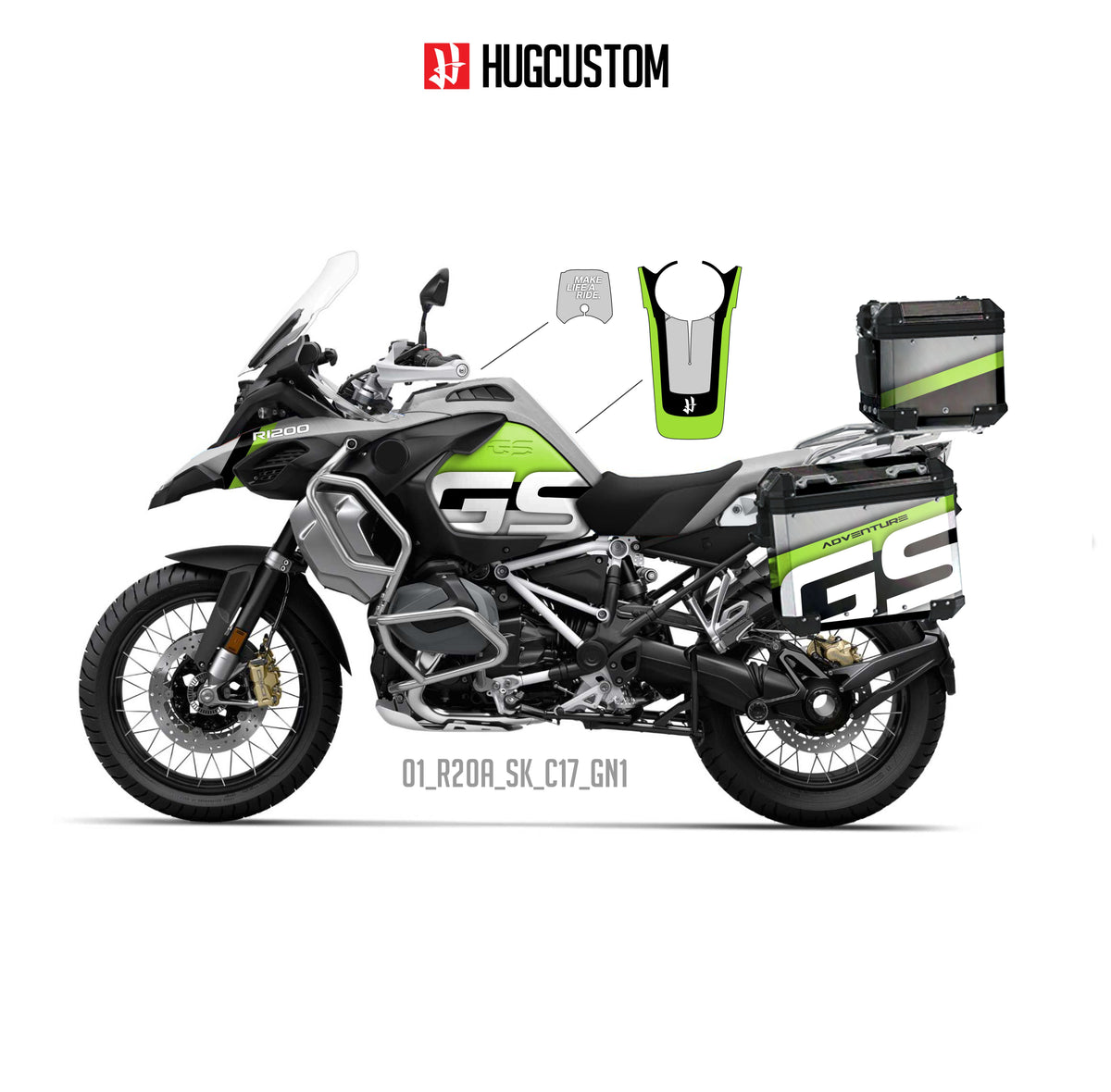 R1200/1250GS Adventure 2014-2025 Sticker Kit – 'Tricolor Velocity' Design