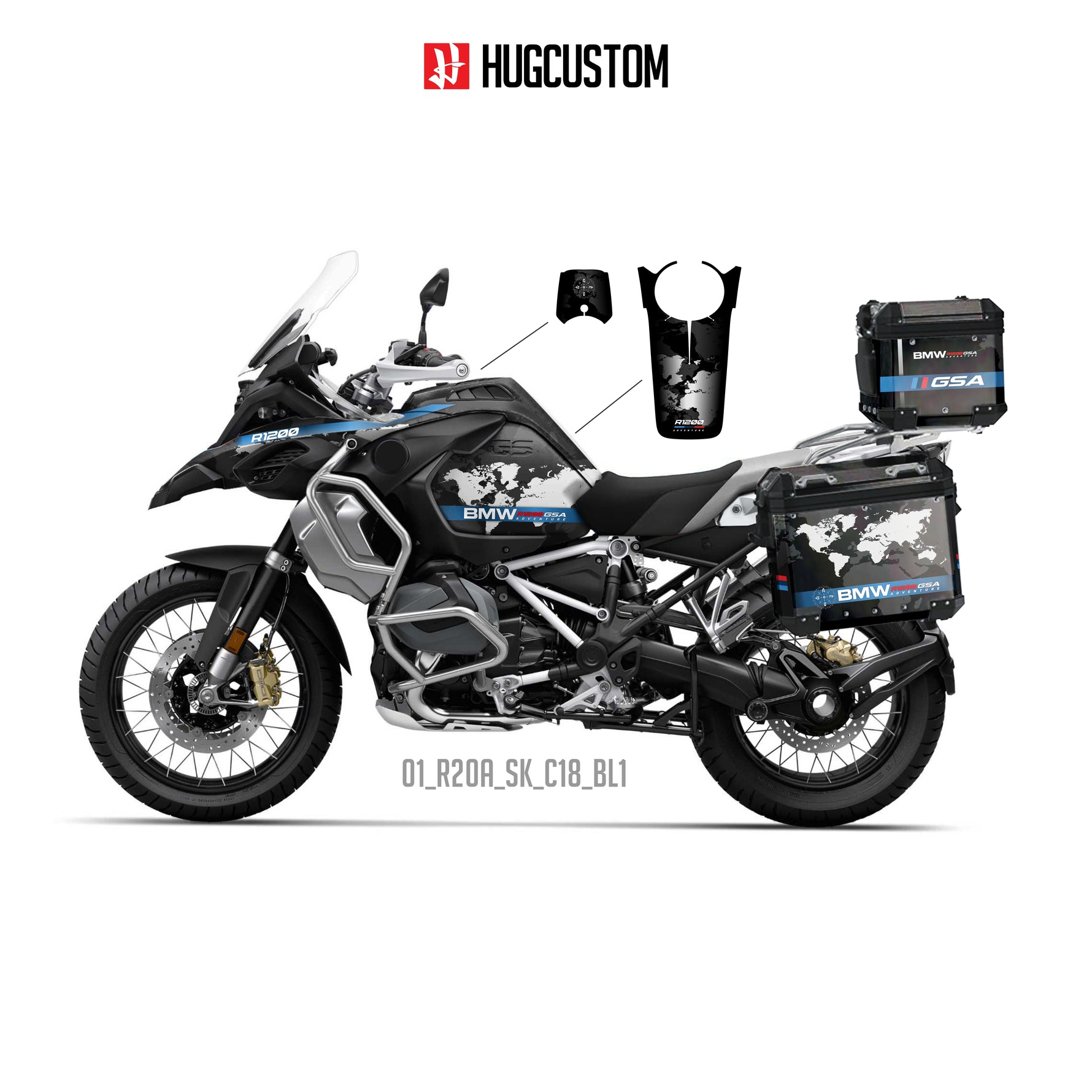 R1200/1250GS Adventure 2014-2025 Sticker Kit – 'World Tracker' Design
