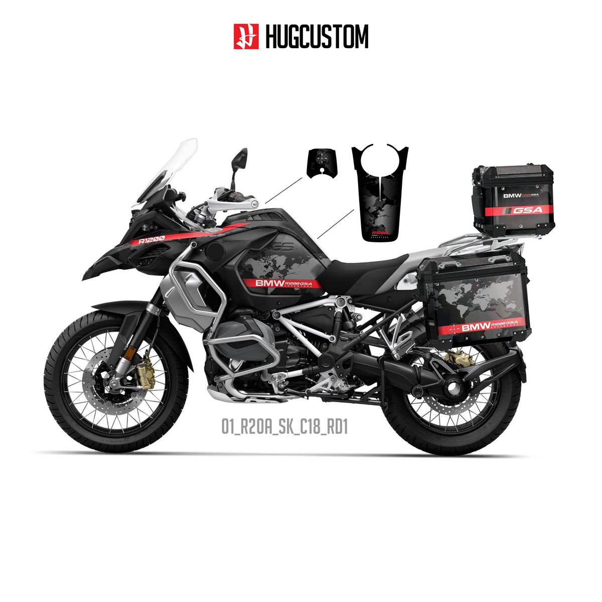 R1200/1250GS Adventure 2014-2025 Sticker Kit – 'World Tracker' Design
