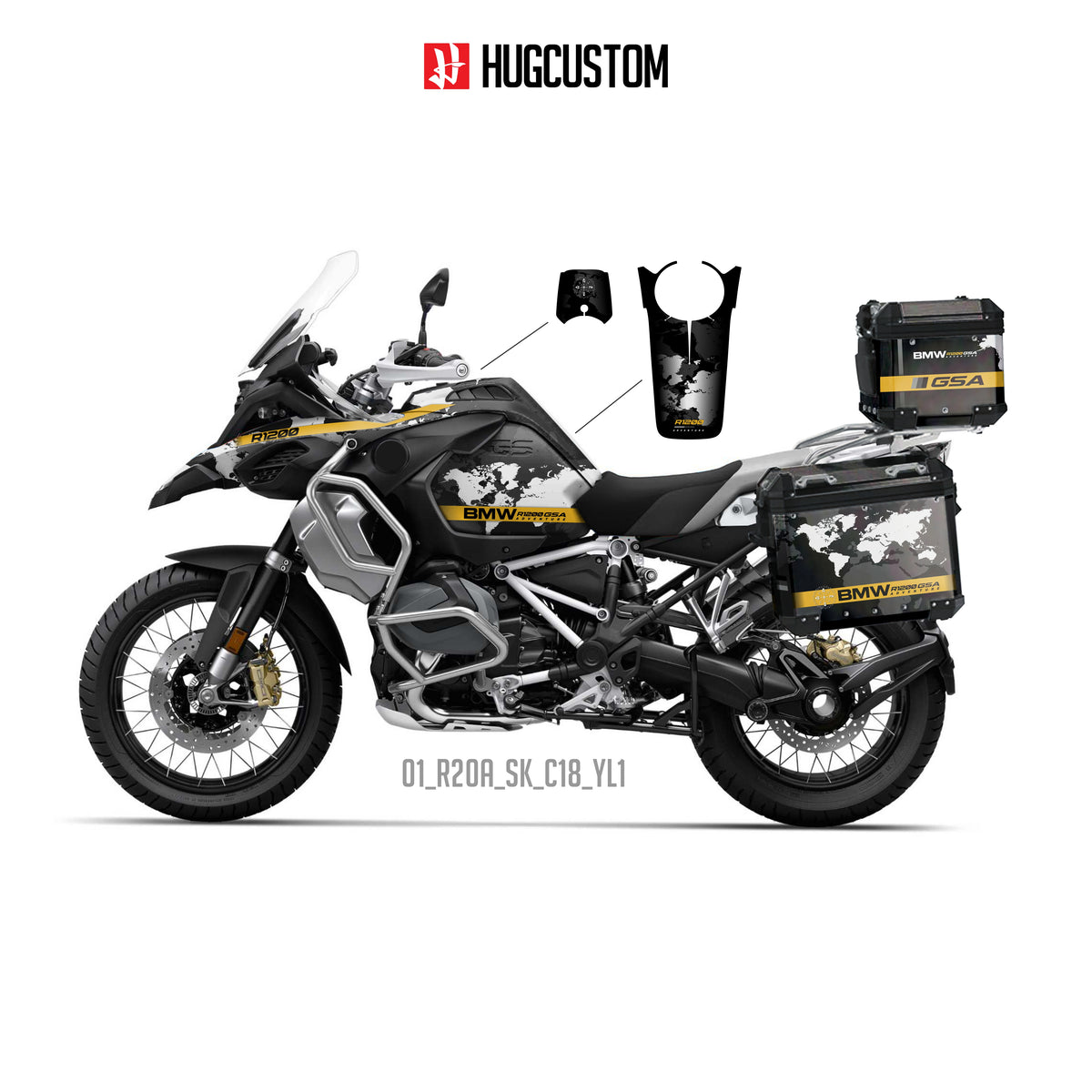 R1200/1250GS Adventure 2014-2025 Sticker Kit – 'World Tracker' Design