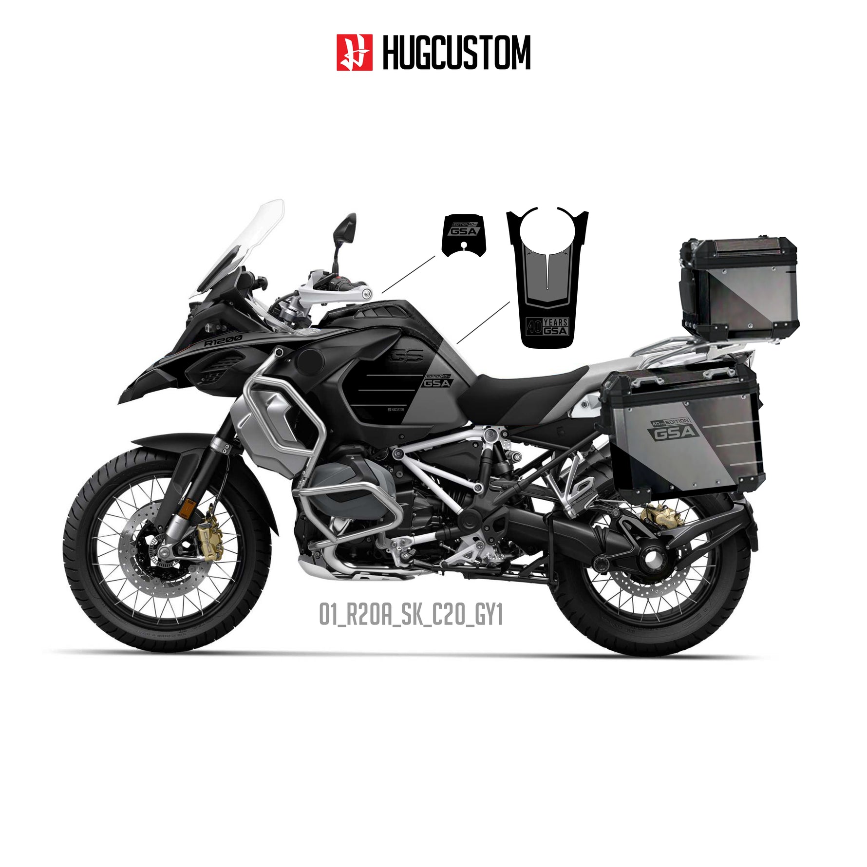 R1200/1250GS Adventure 2014-2025 Sticker Kit – 'Volt Strike' Design