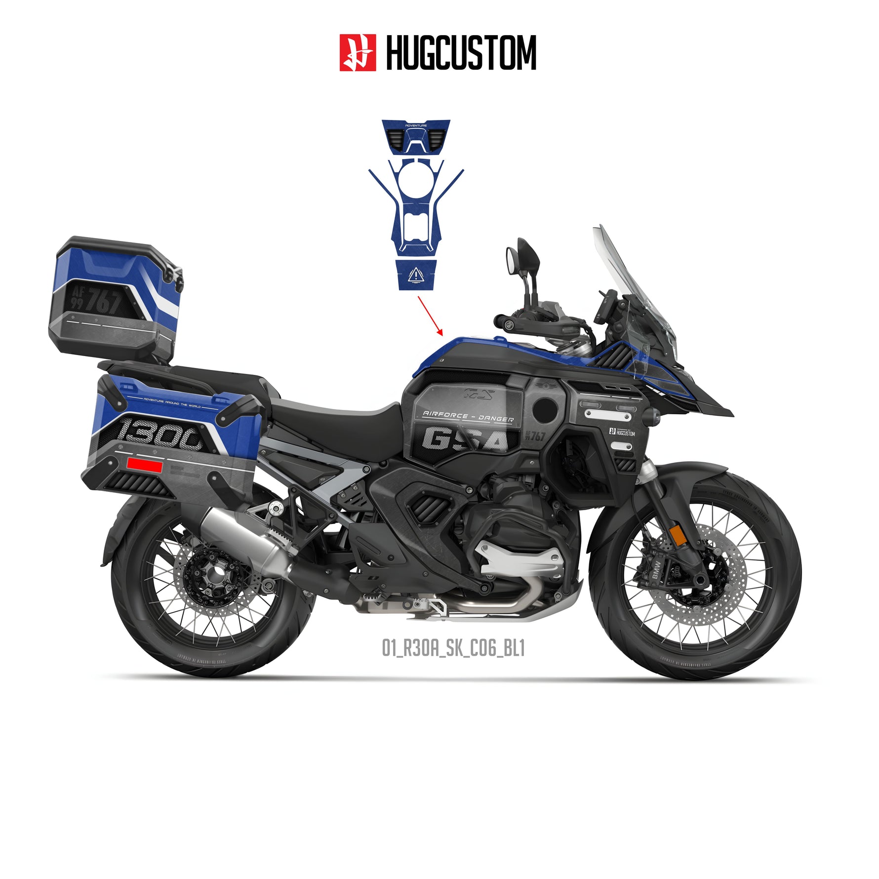 R1300GS Adventure 2024-2025 Sticker Kit – 'Danger' Design