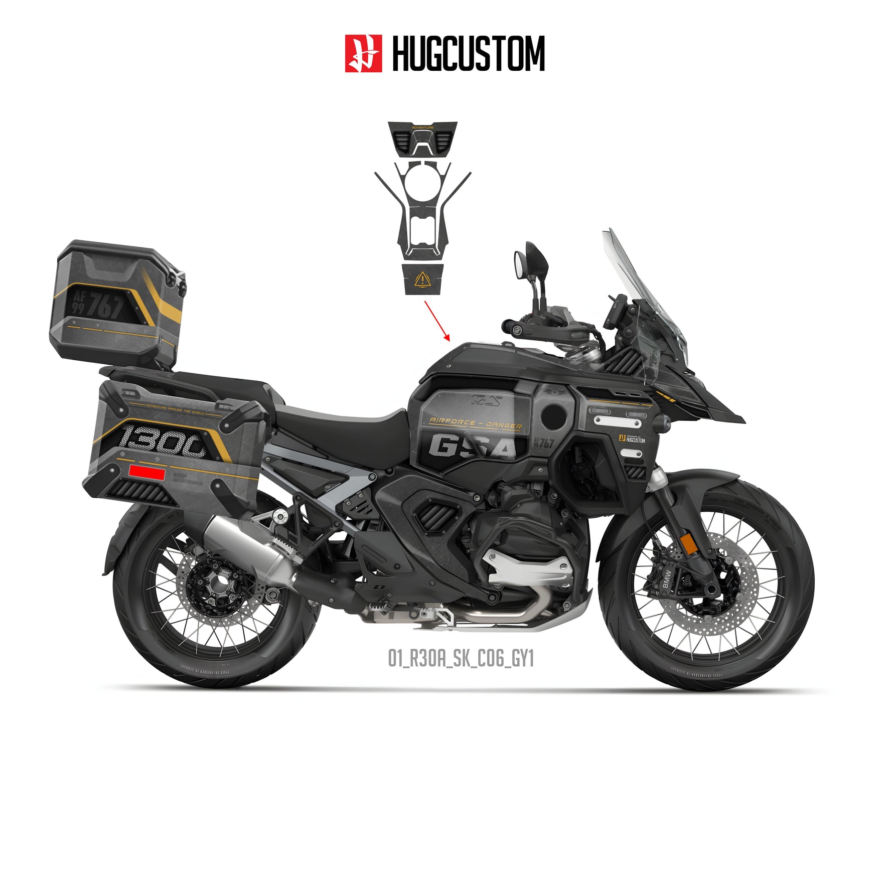 R1300GS Adventure 2024-2025 Sticker Kit – 'Danger' Design