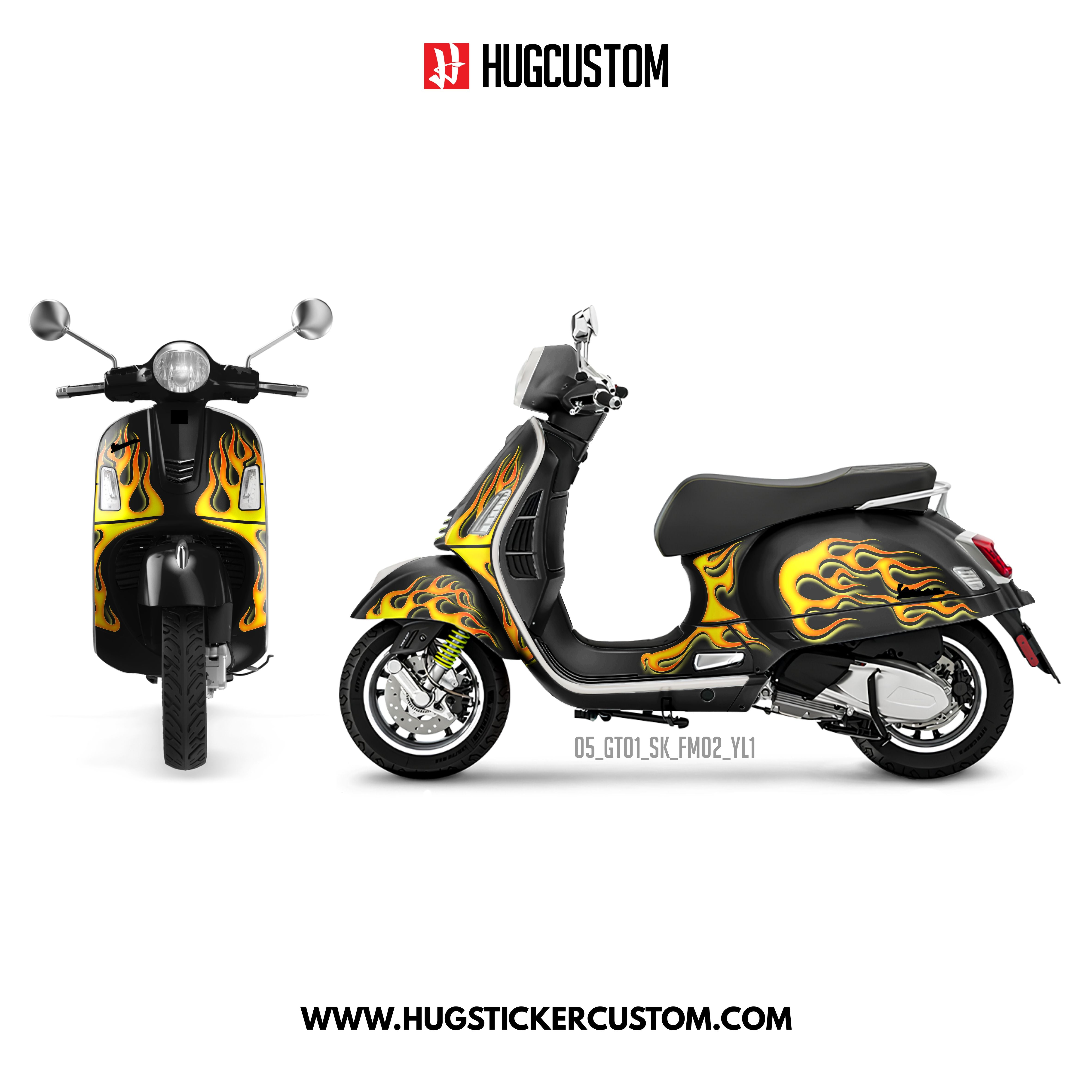 Sticker Kit for Vespa - 'Ember Shade' Design