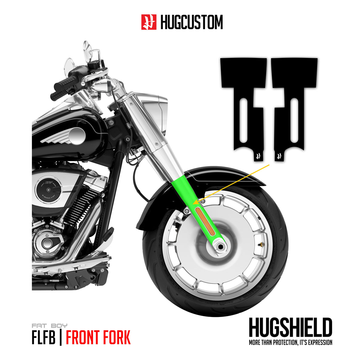 Front Fork Cover for Cruiser (FLFB) 2015-2026 - 'Black' Design