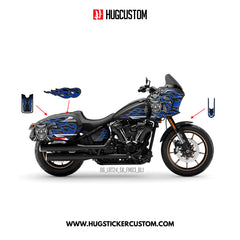 HUGCUSTOM Sticker Kit for Cruiser LRST (FXLRST) (2017-2025) - 'Bushido Blaze' Design
